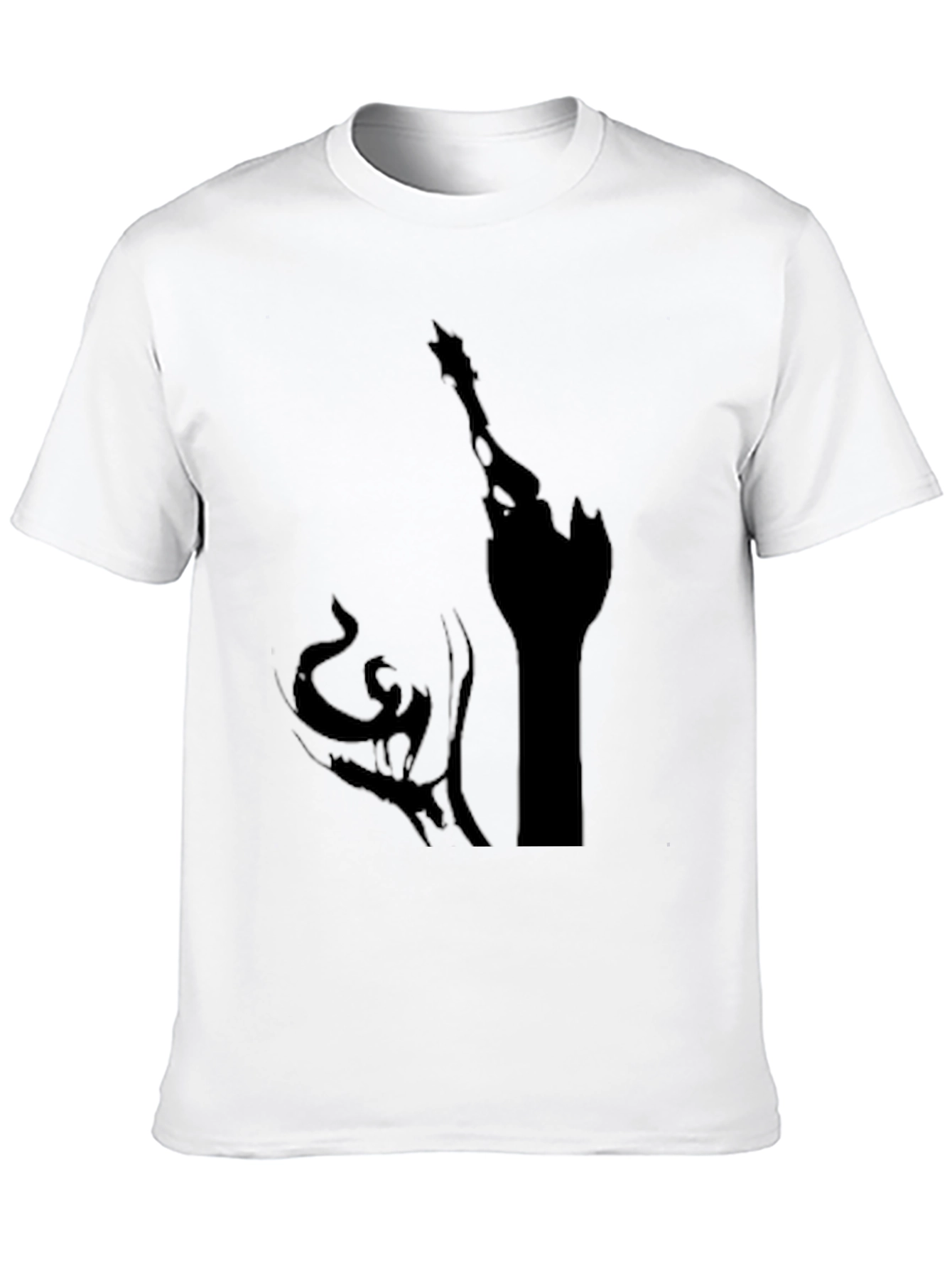 Black Men's Black Graphic Tee - Fantasy Castle Design view 10