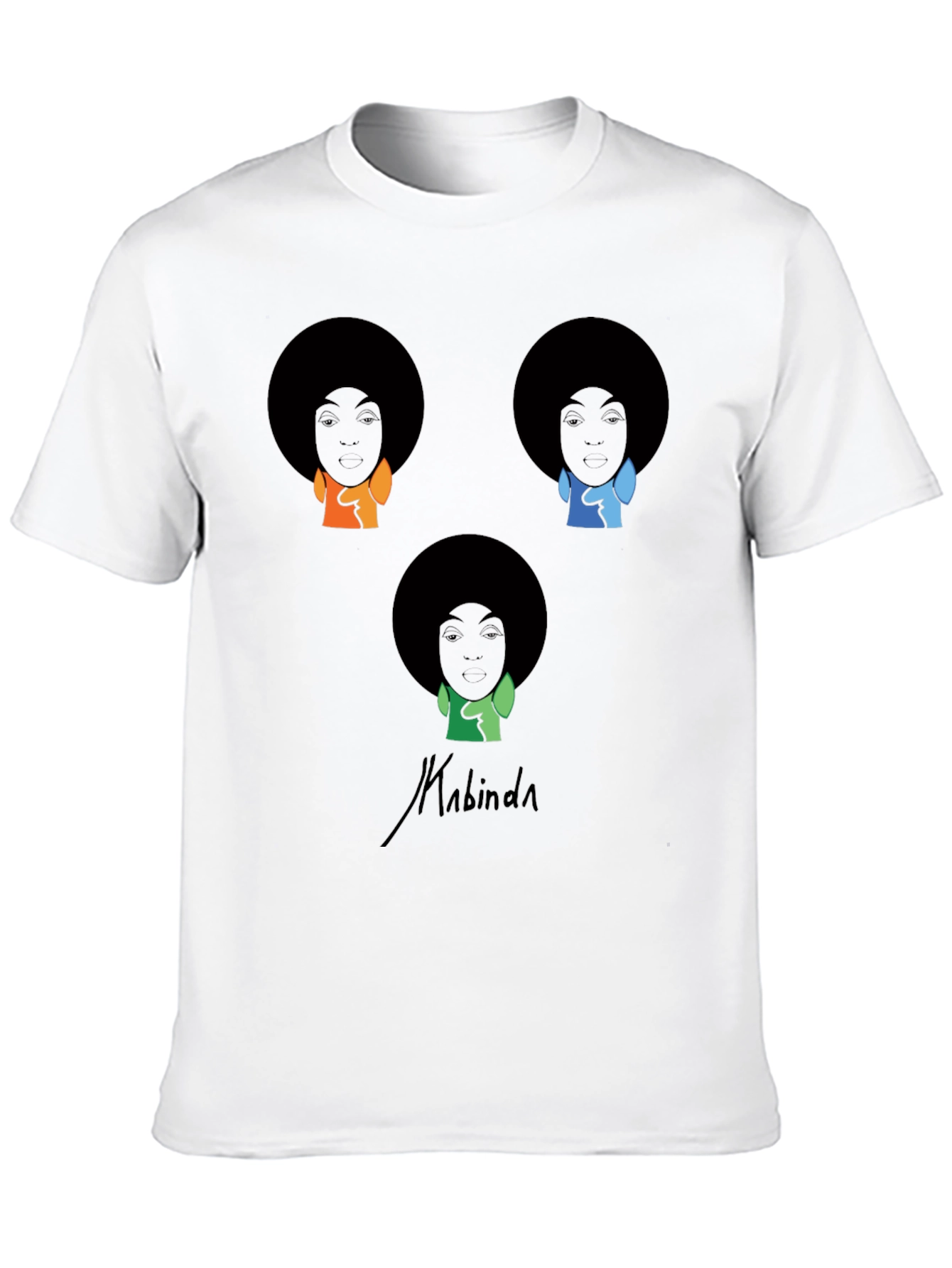 Black Kabinda Graphic T-Shirt - Afro Portrait Design view 10