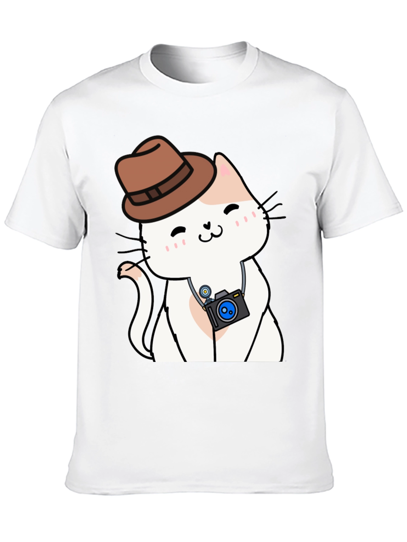 Black Cute Cat Photographer Black T-Shirt view 10