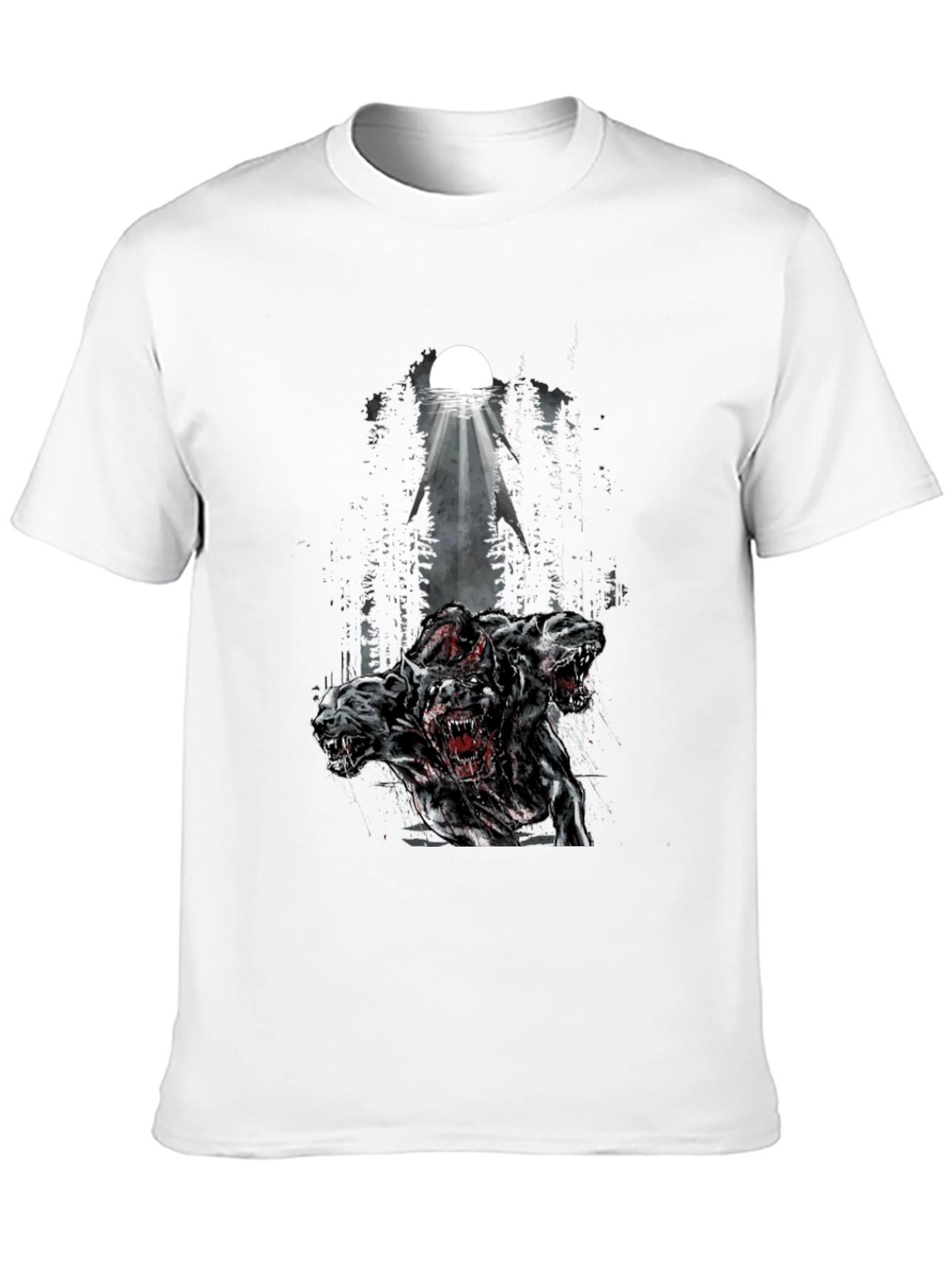 Black Three Headed Dog Graphic Tee - Black view 10