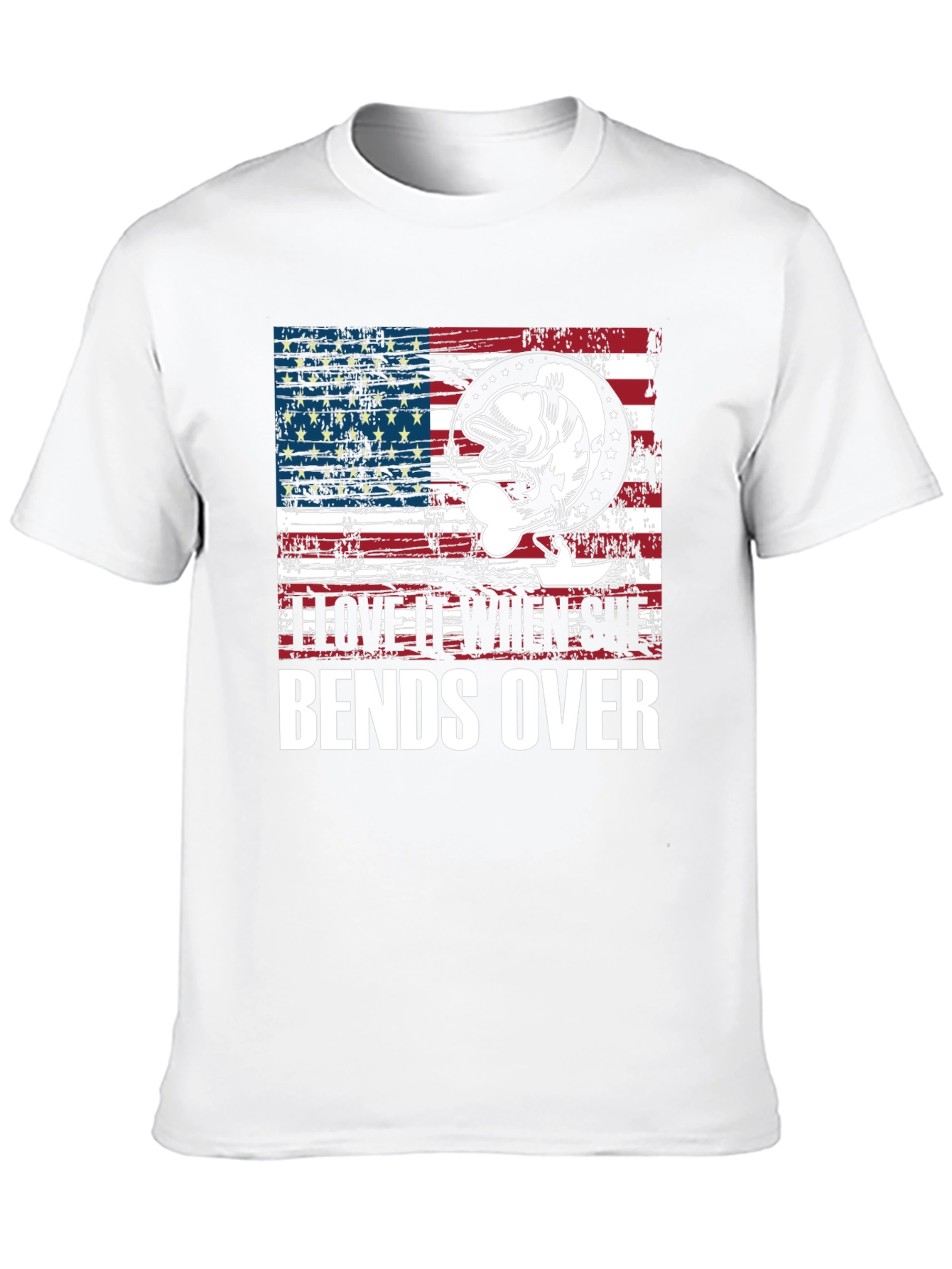 Black American Flag Fishing T-Shirt view 10