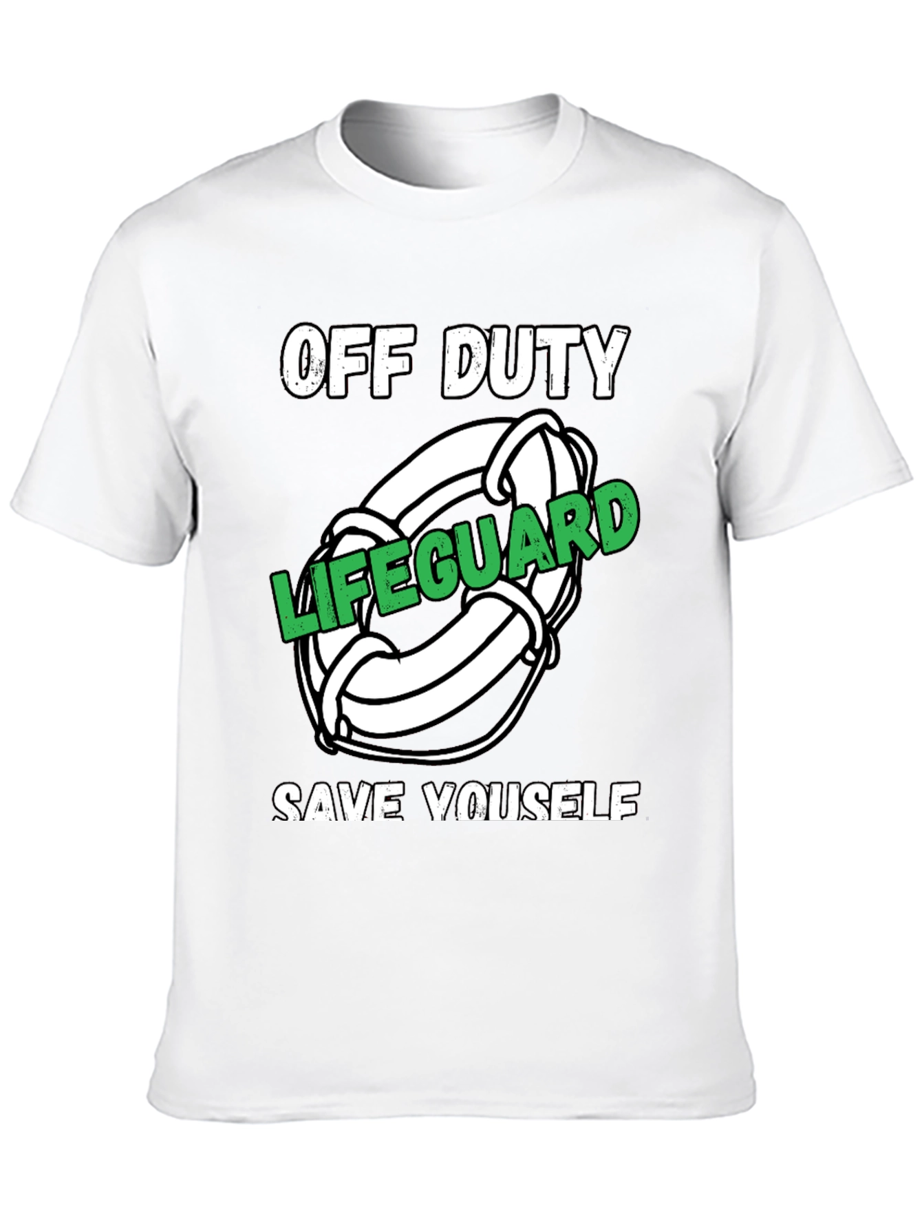Black Off Duty Lifeguard Novelty Graphic T-Shirt view 10
