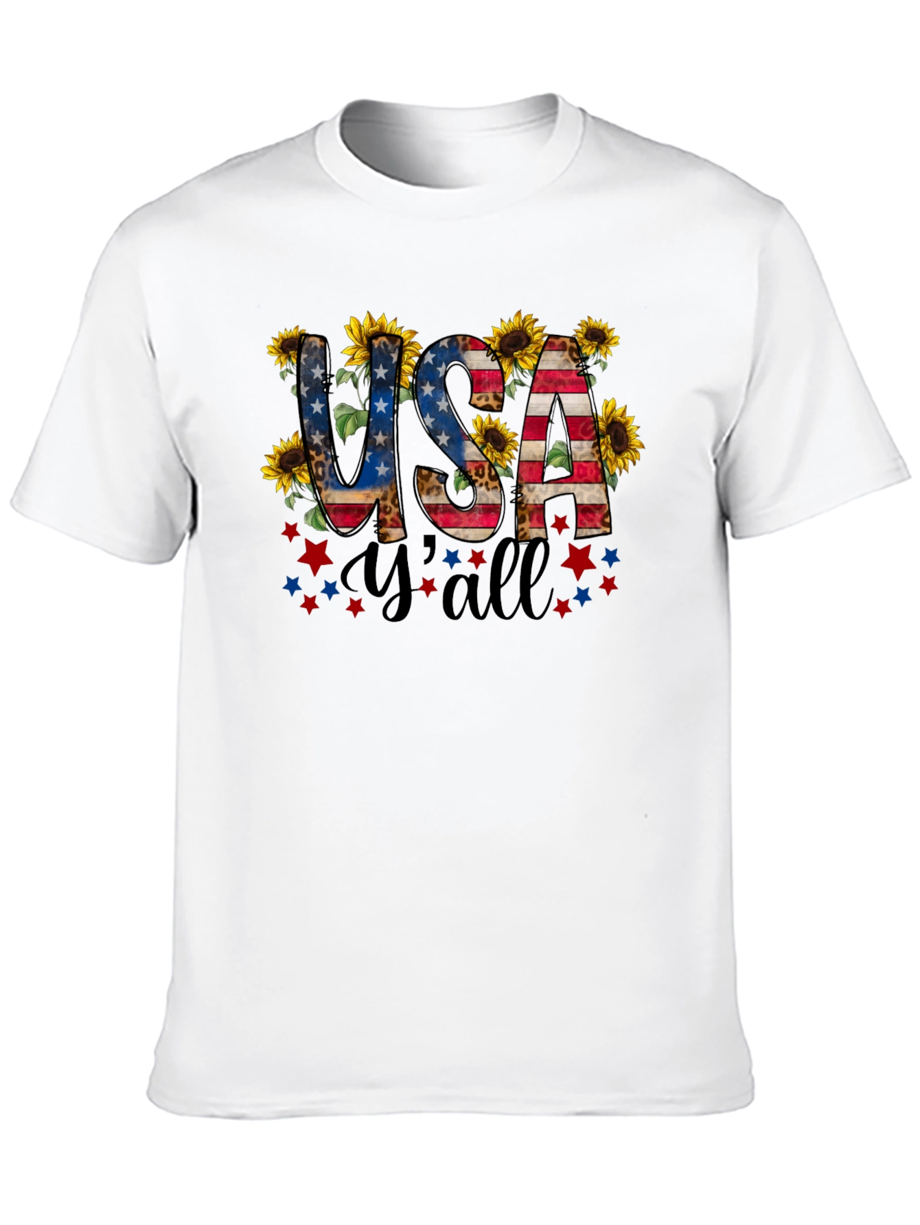 Black USA Y'all Patriotic T-Shirt view 10