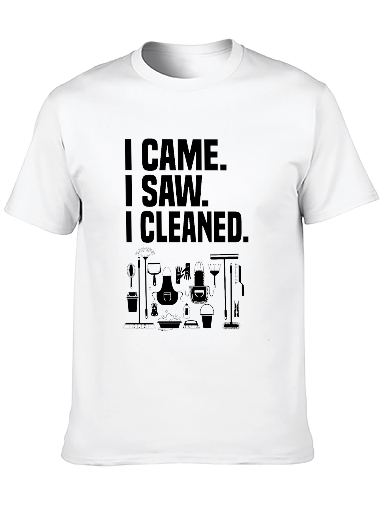 Black Funny Cleaning Crew T-Shirt view 10