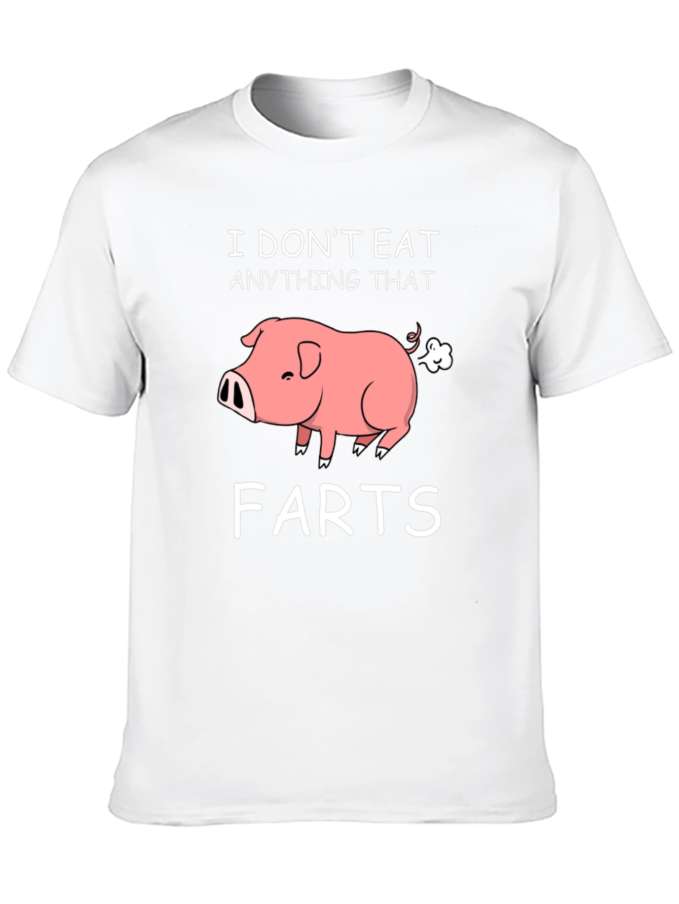Black Funny Vegan Pig Farts T-Shirt view 10