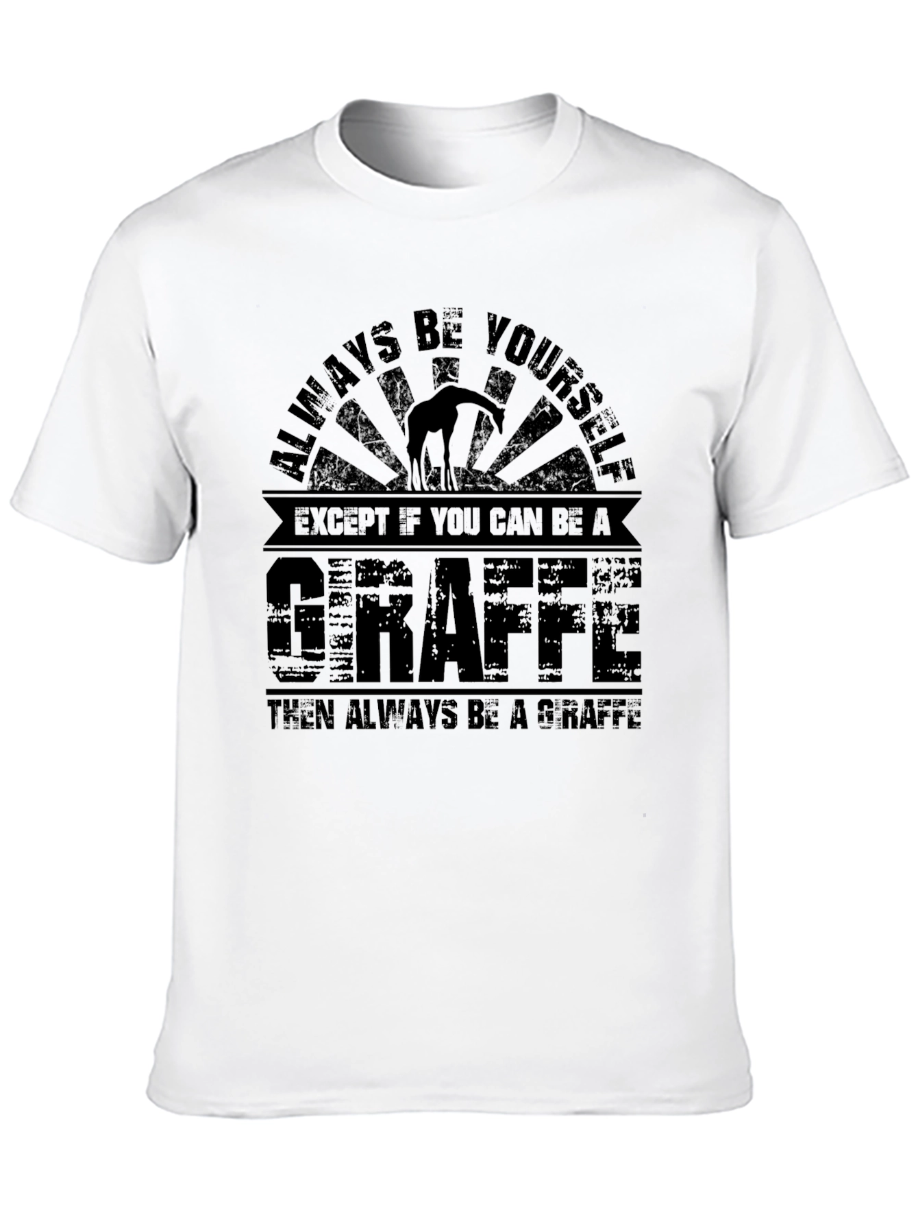 Black Always Be Yourself Giraffe Graphic Tee view 10