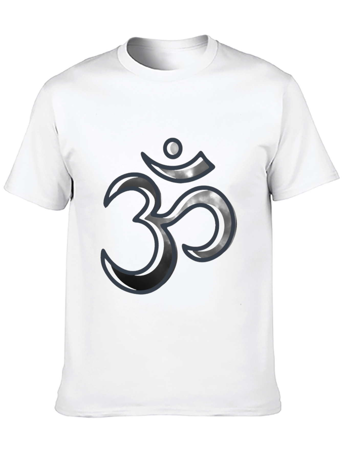 Black Men's Black T-Shirt with Om Symbol Design view 10