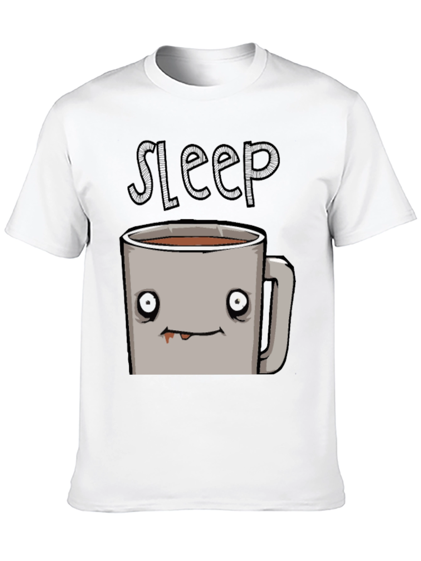 Black Sleepy Coffee Cup Graphic Tee - Soft Black T-Shirt view 10