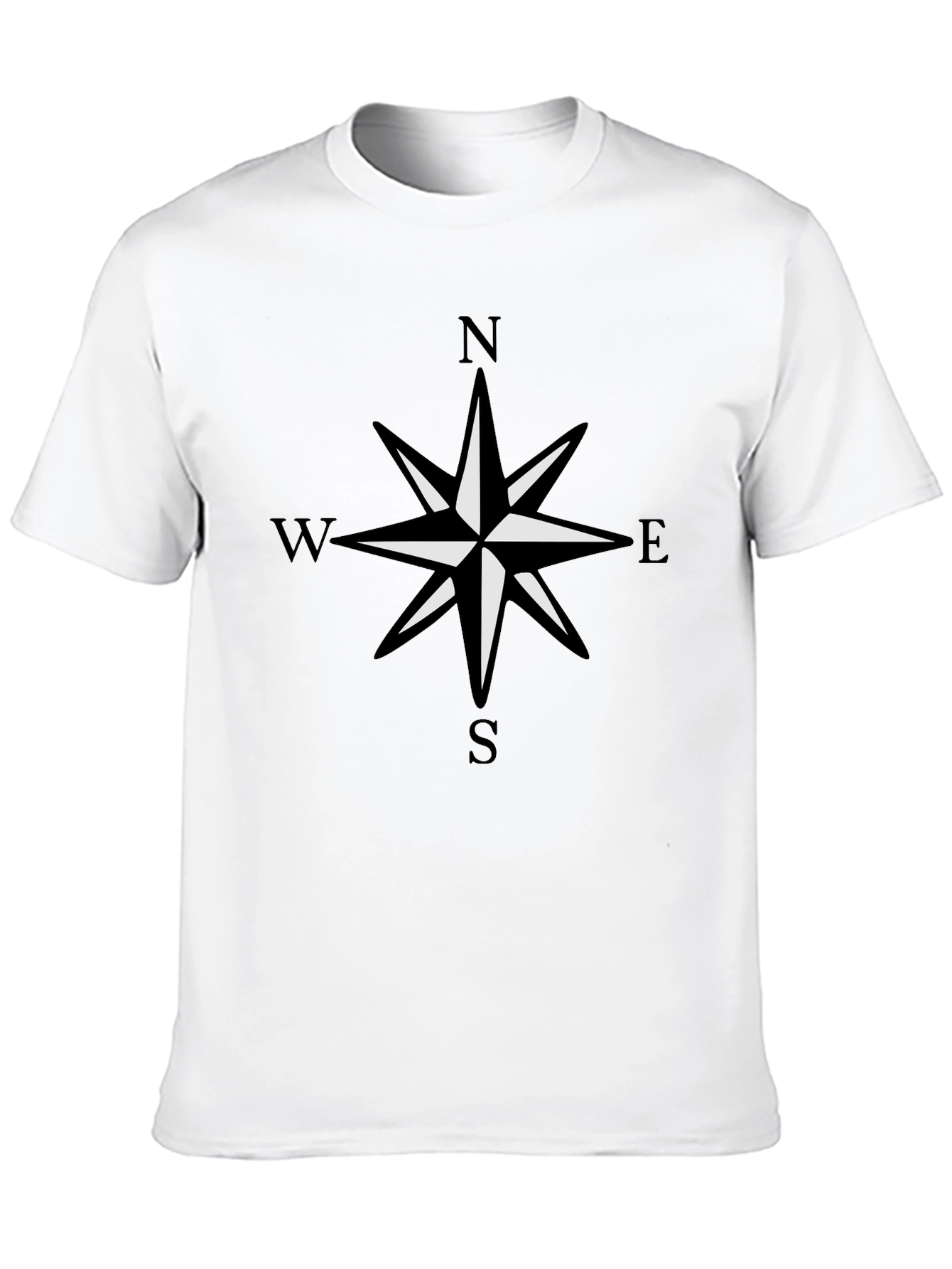 Compass Rose Graphic Black T-Shirt - 10