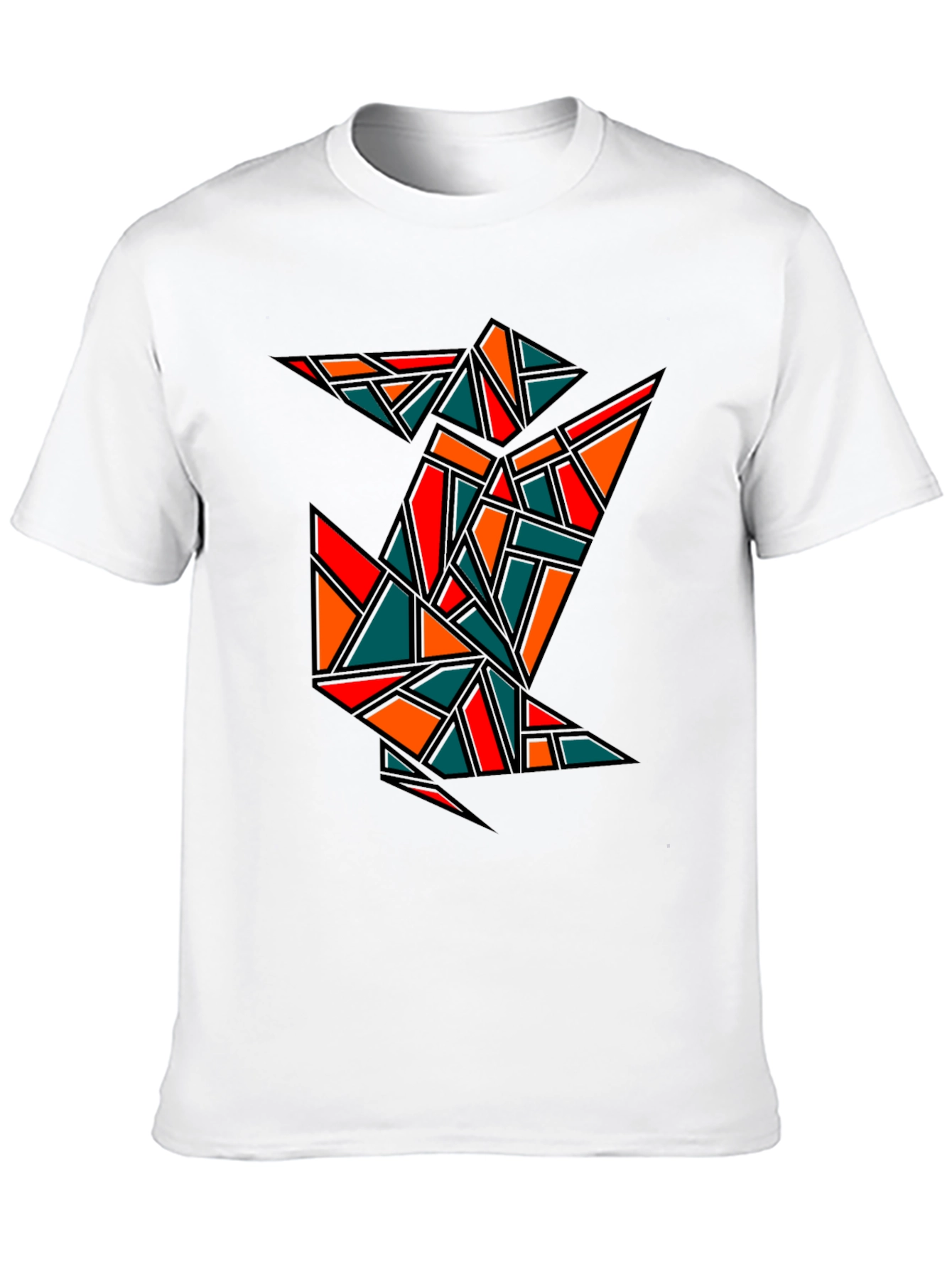 Black Geometric Crane Black T-Shirt view 10