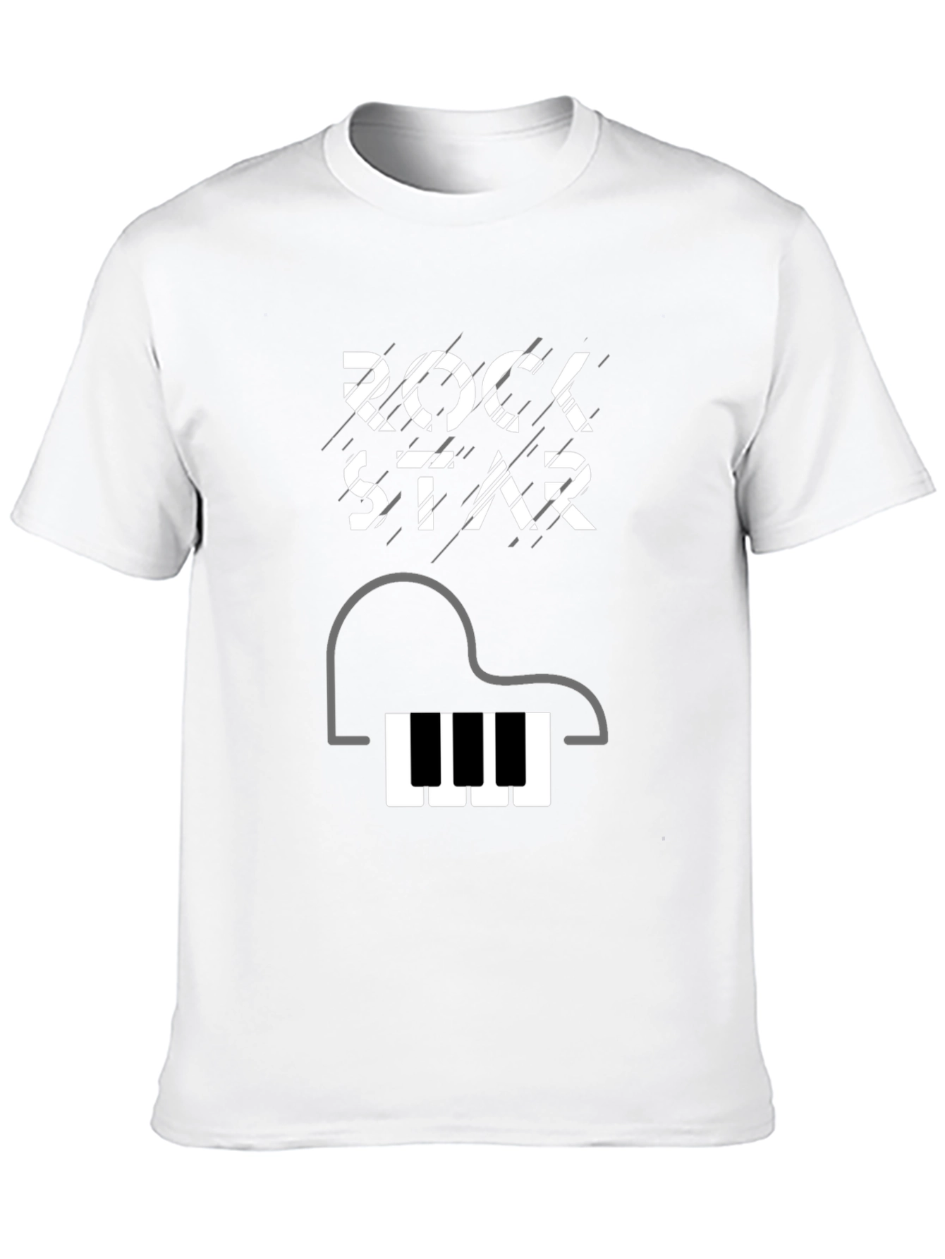 Black Rockstar Piano Graphic Tee - Black Cotton T-Shirt view 10