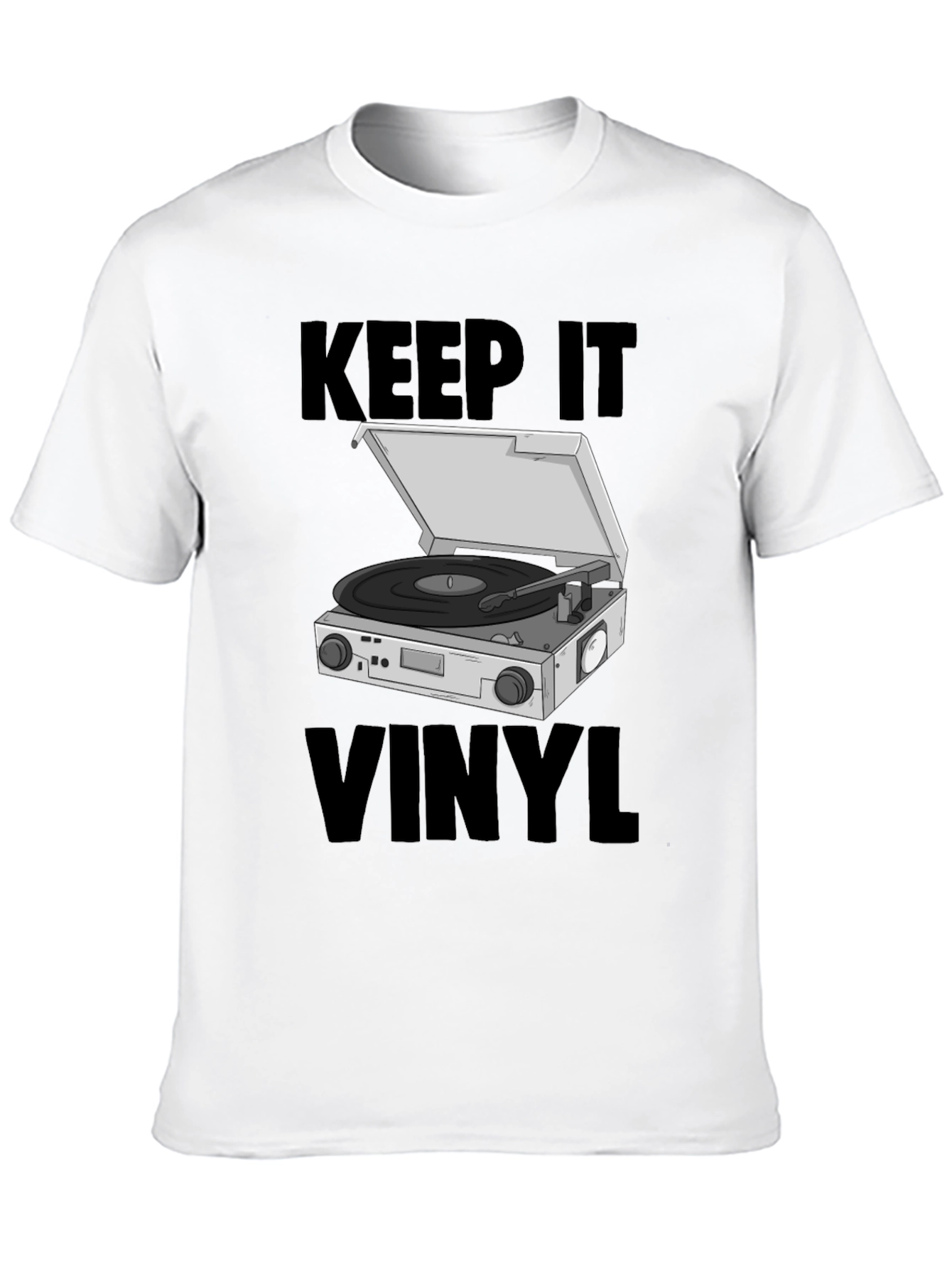 Black Keep it Vinyl T-Shirt - Retro Music Lover Tee view 10