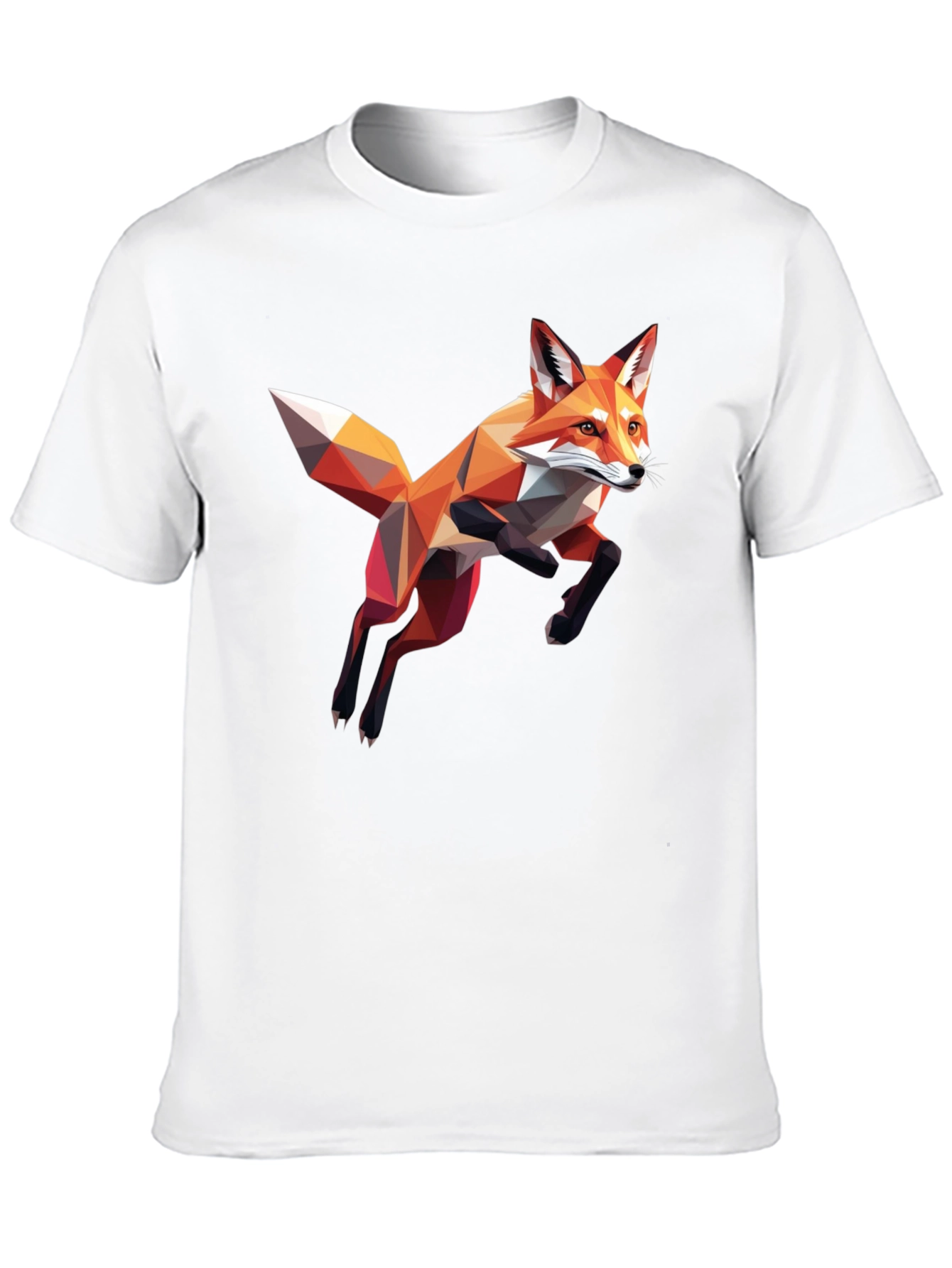 Black Geometric Fox Graphic T-Shirt - Black view 10