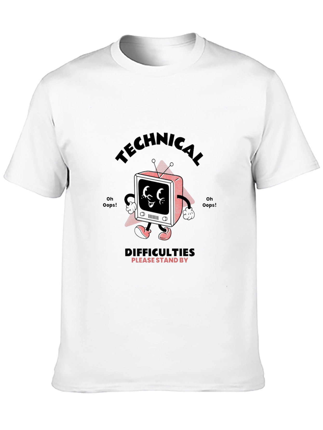 Black Technical Difficulties Stand By Graphic T-Shirt view 10