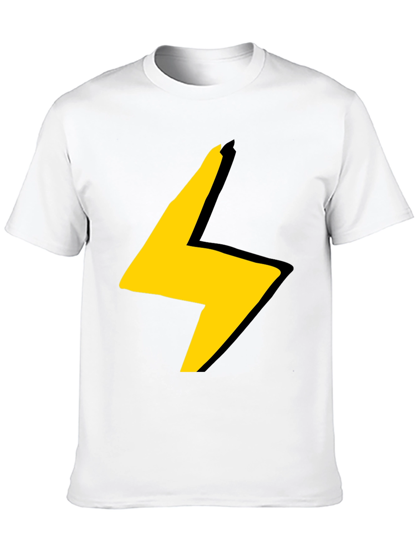 Black Electric Bolt Graphic Tee - Black Cotton Blend view 10