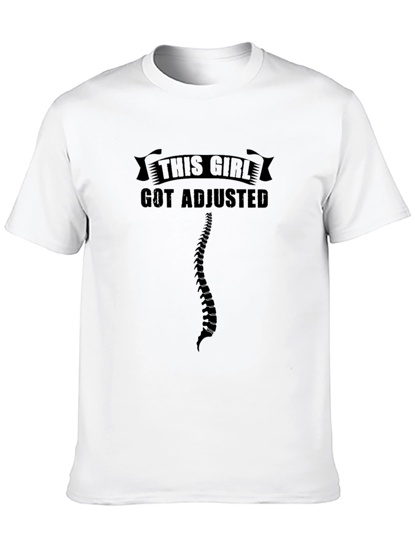 Black Chiropractor Adjusted Spine Black Graphic Tee view 10