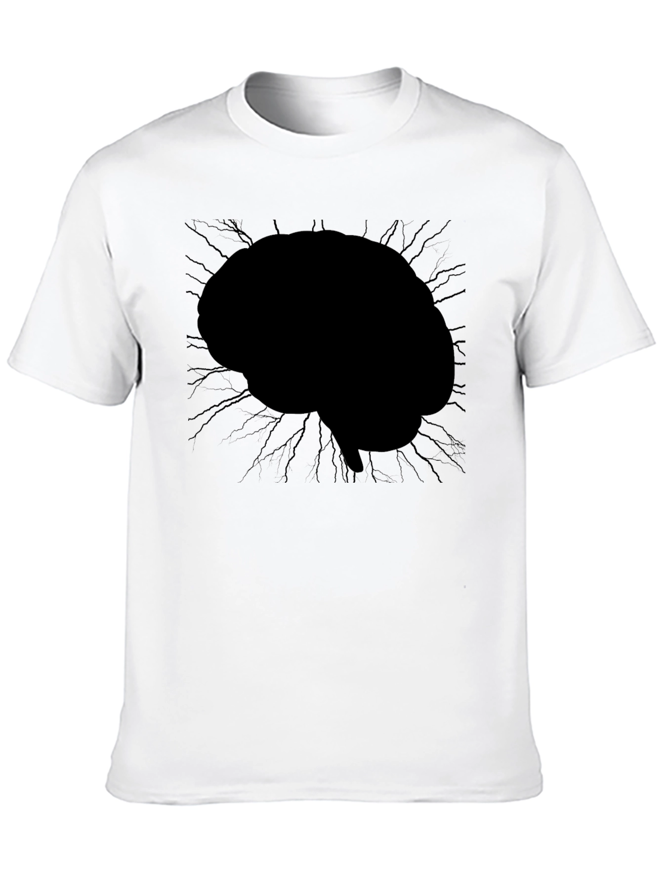 Black Brain Graphic Tee - Mens Black Crew Neck T-Shirt view 10