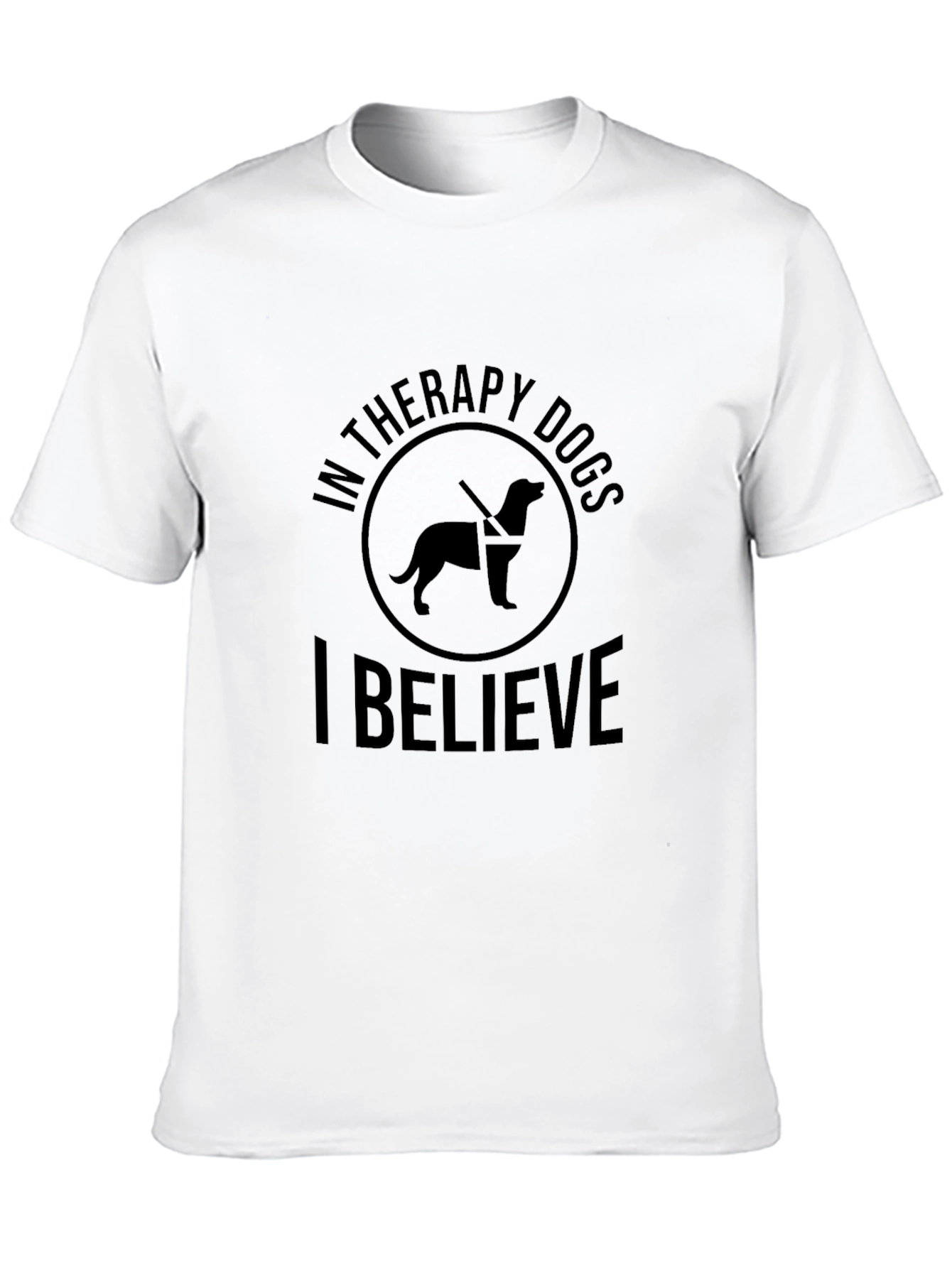 Black Therapy Dog Shirt - I Believe Graphic Tee view 10