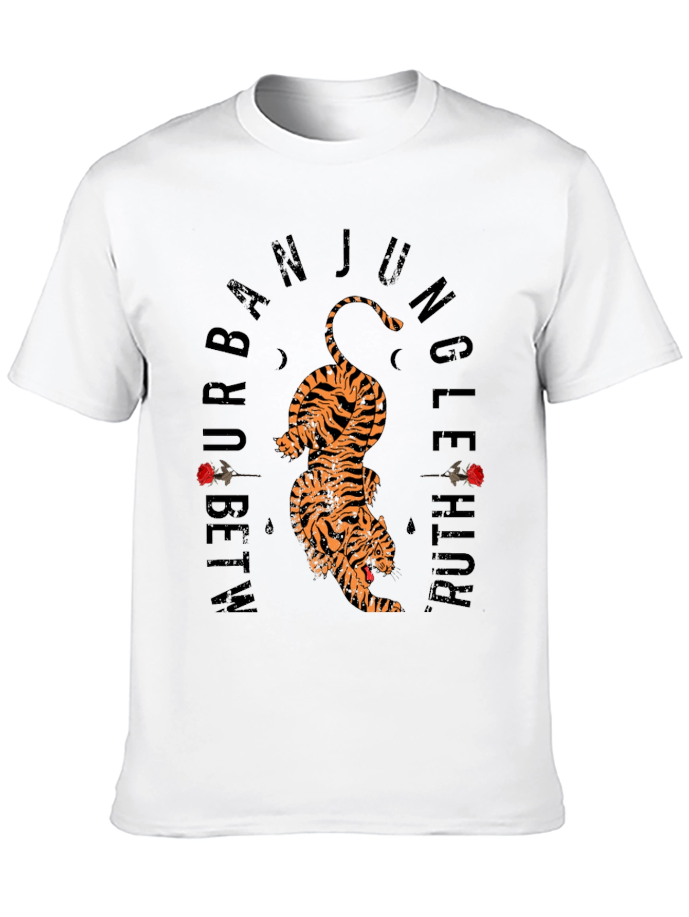 Black Urban Jungle Tiger Graphic Tee - Black Cotton view 10