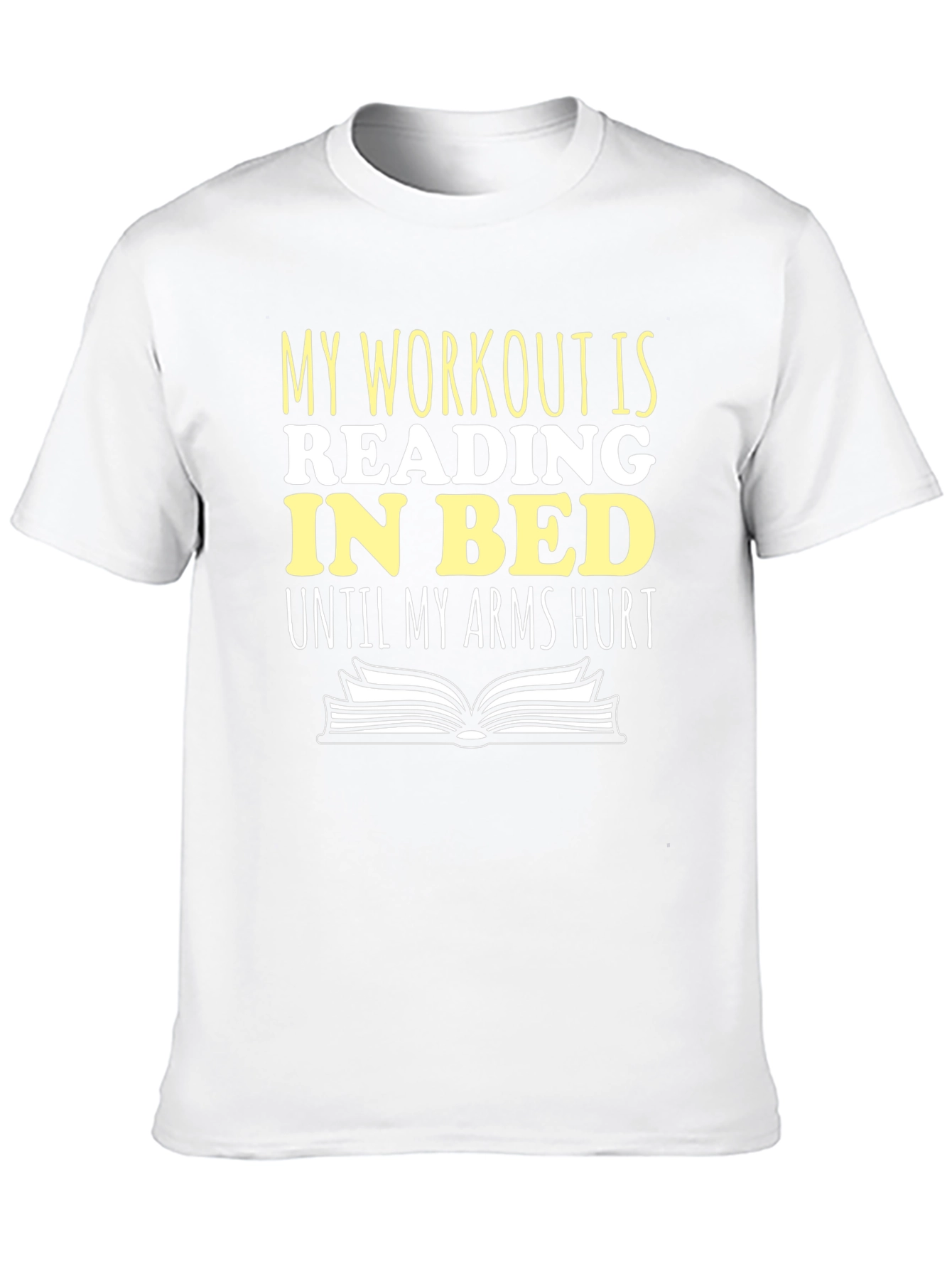 Black Funny Reading Workout T-Shirt - Unisex Cotton Tee view 10