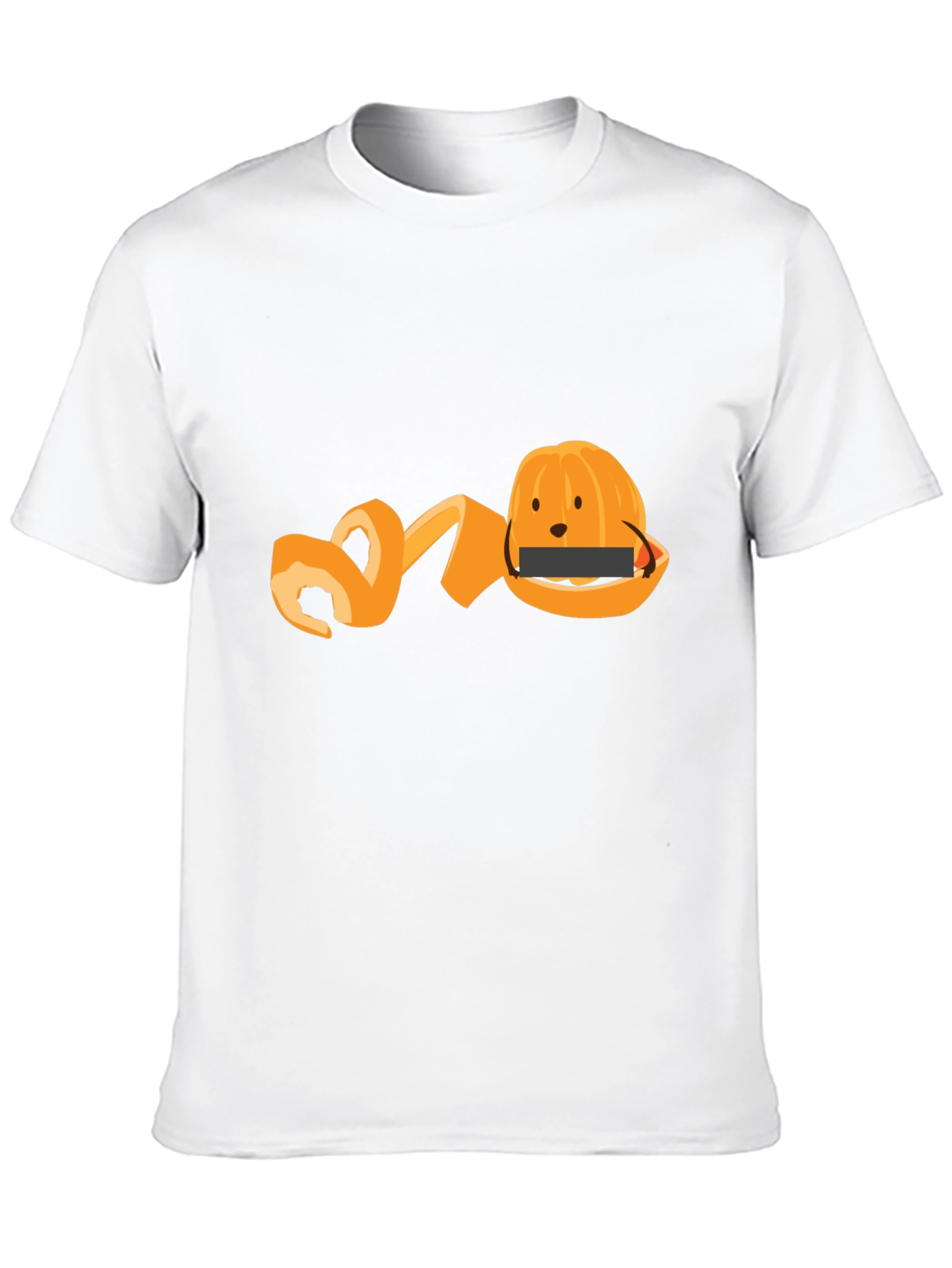 Black Funny Orange Peel T-Shirt - Fruit Graphic Tee view 10