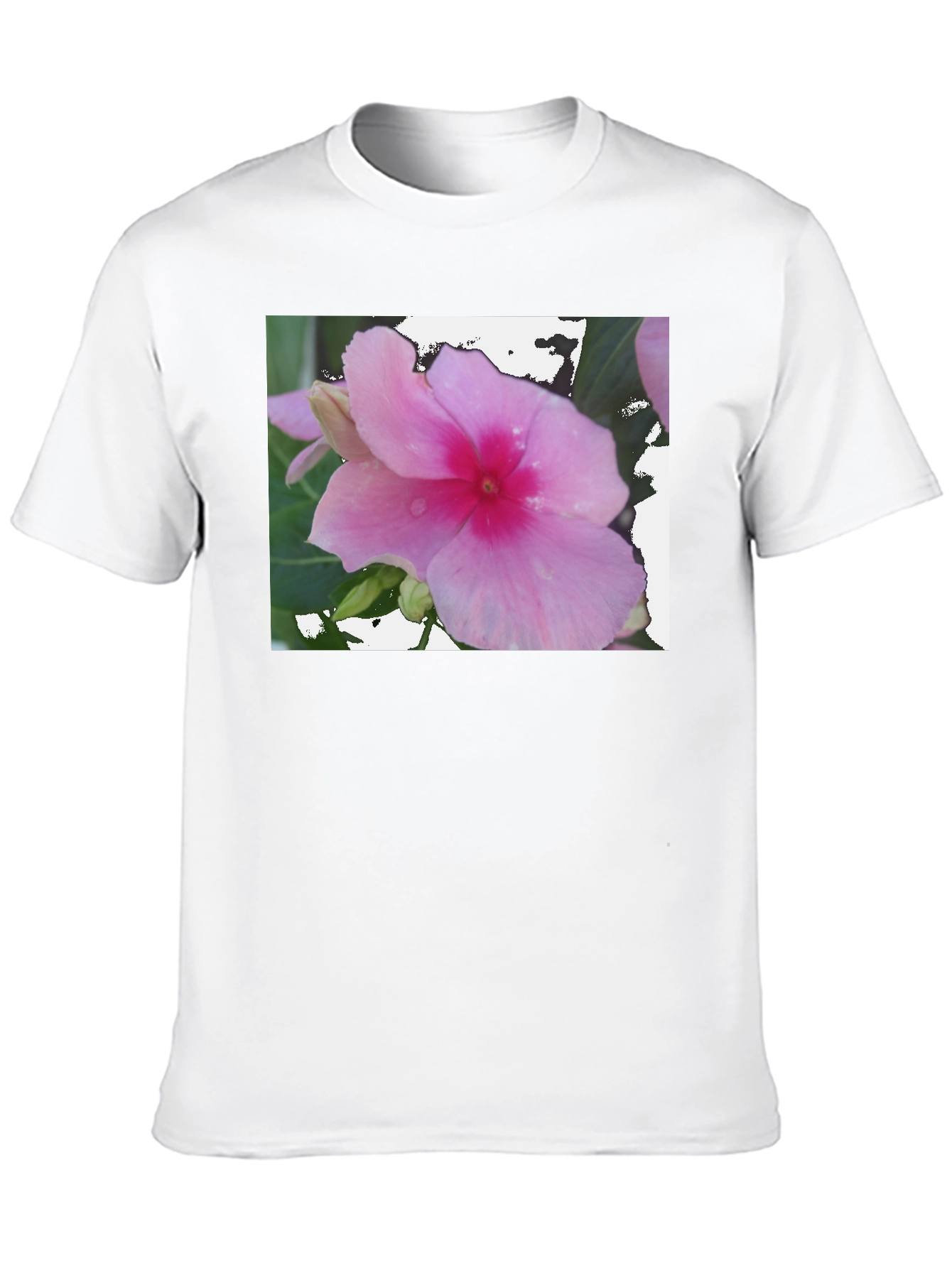 Black Pink Flower Graphic Black T-Shirt view 10