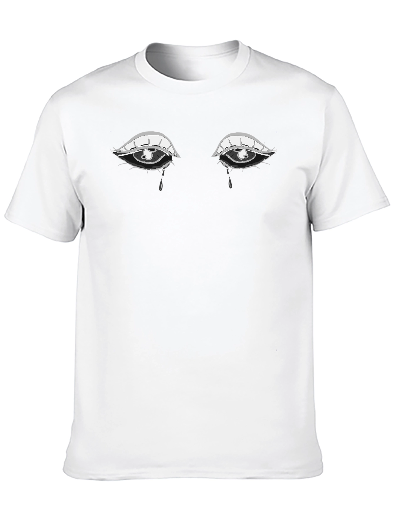 Black Tearful Eyes Graphic Tee - Expressive Black T-Shirt view 10