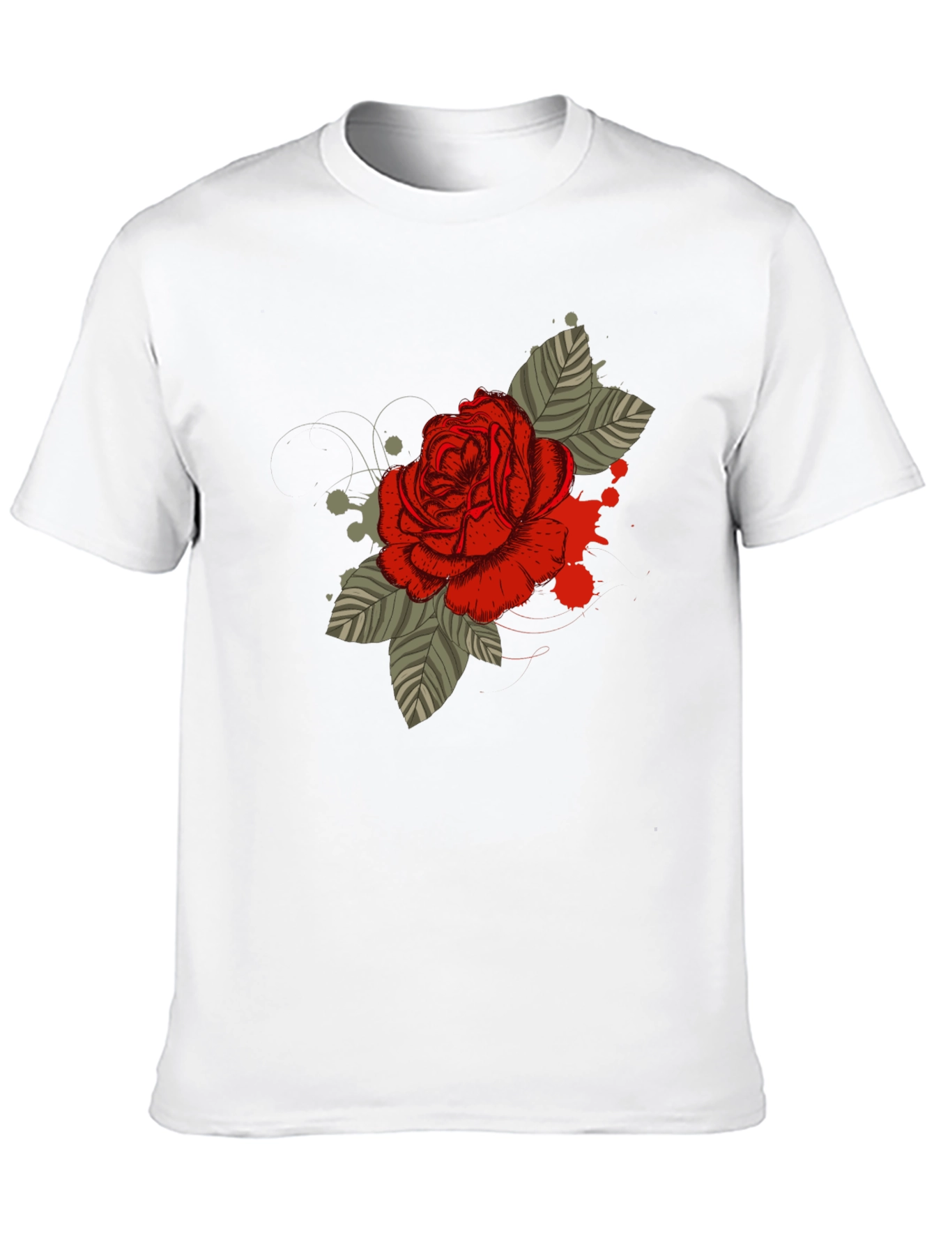 Black Rose Graphic T-Shirt - Men's Black Tee view 10