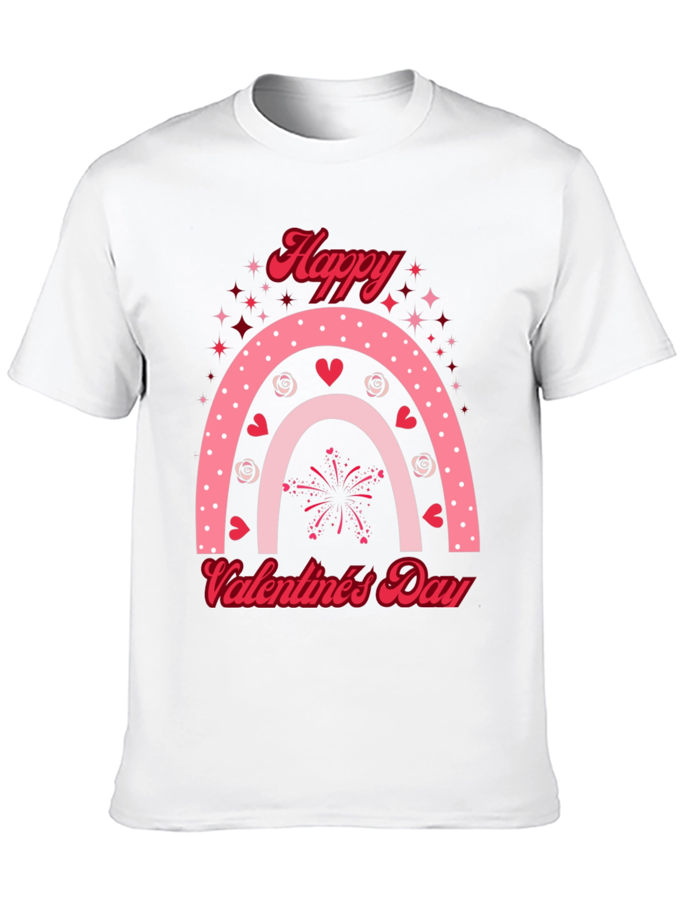 Black Happy Valentine's Day Rainbow T-Shirt view 10