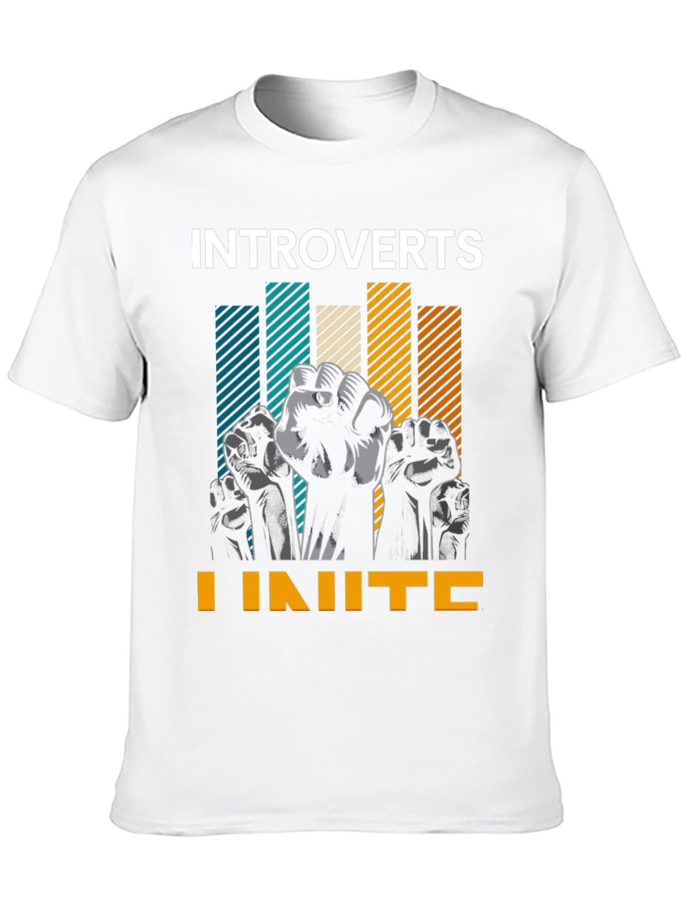 Black Introverts Unite Graphic Tee - Black Cotton T-Shirt view 10