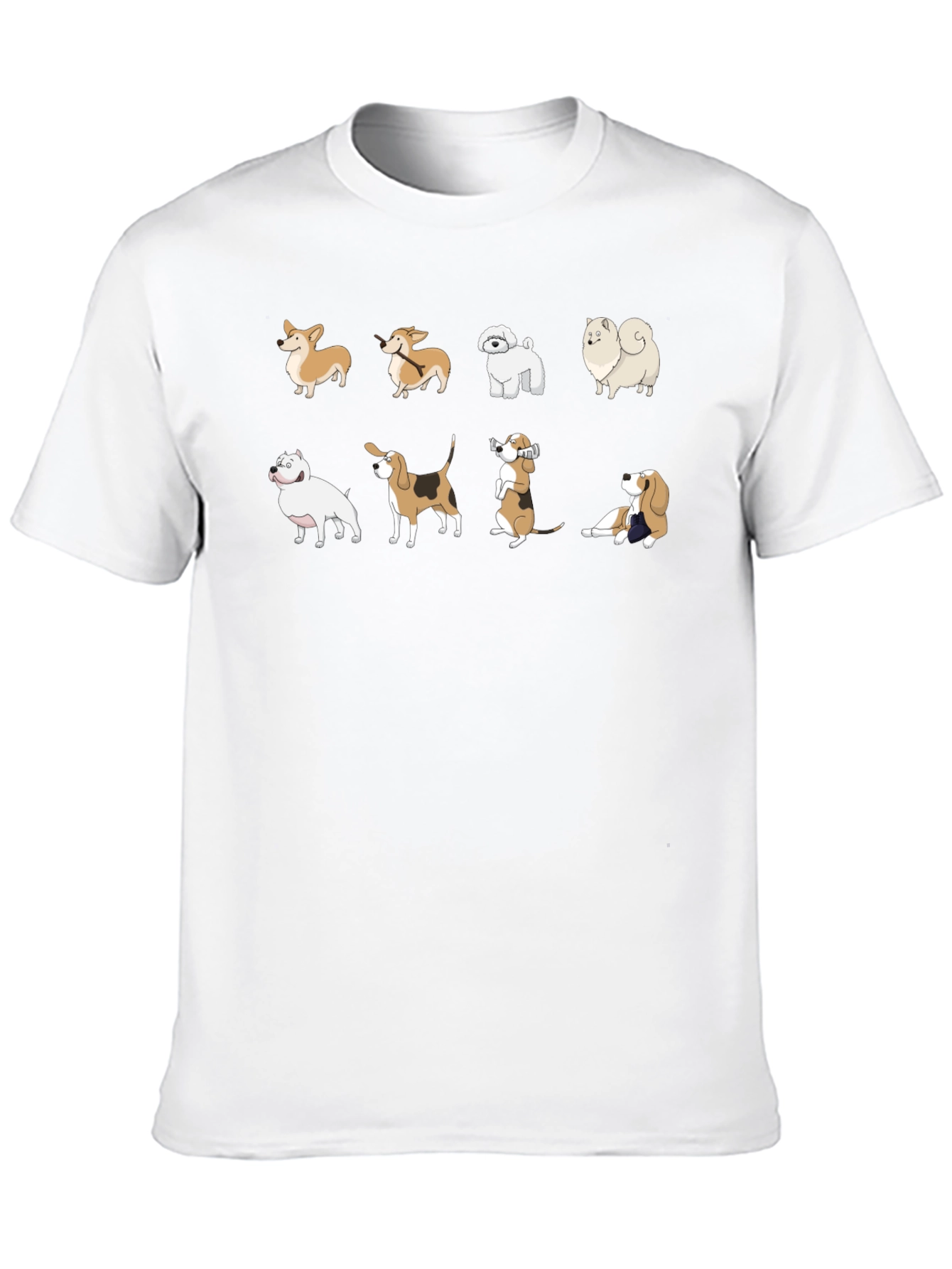 Black Dog Breed Cartoon Graphic T-Shirt view 10