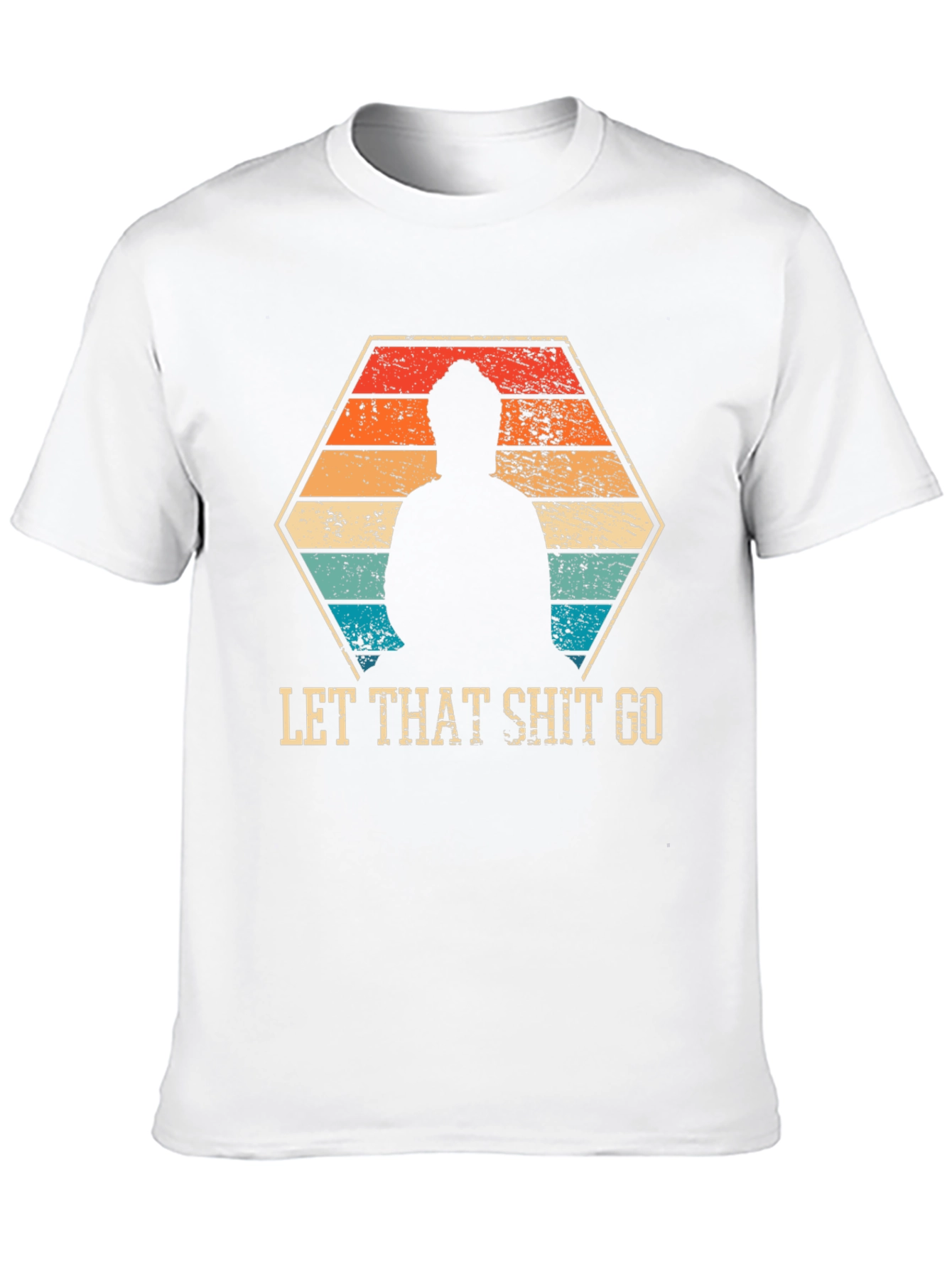 Black Let That Shit Go - Funny Zen Buddha T-Shirt view 10