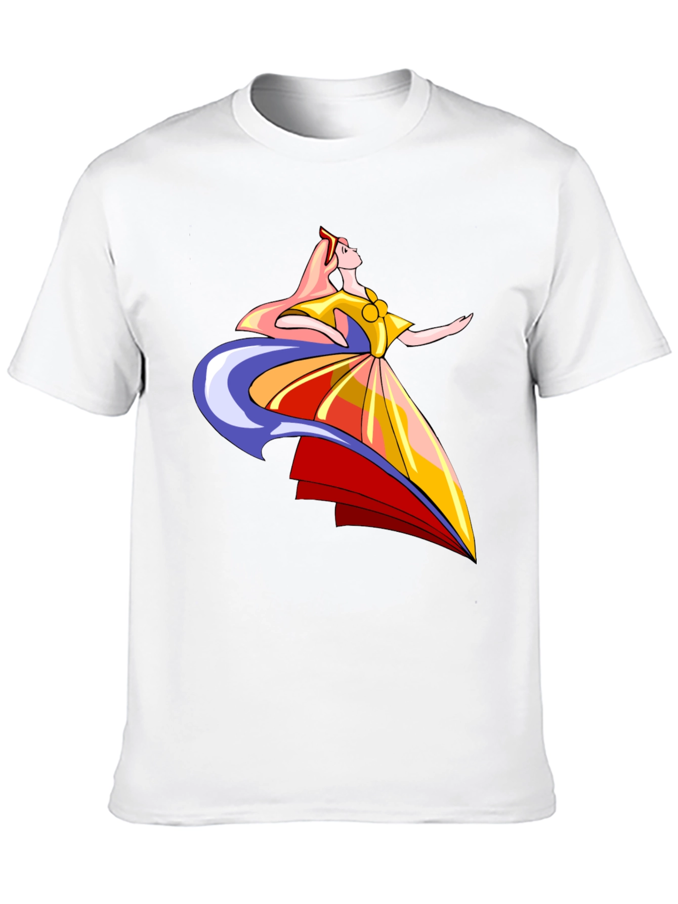 Black Elegant Dancer Graphic Tee - Black Cotton T-Shirt view 10