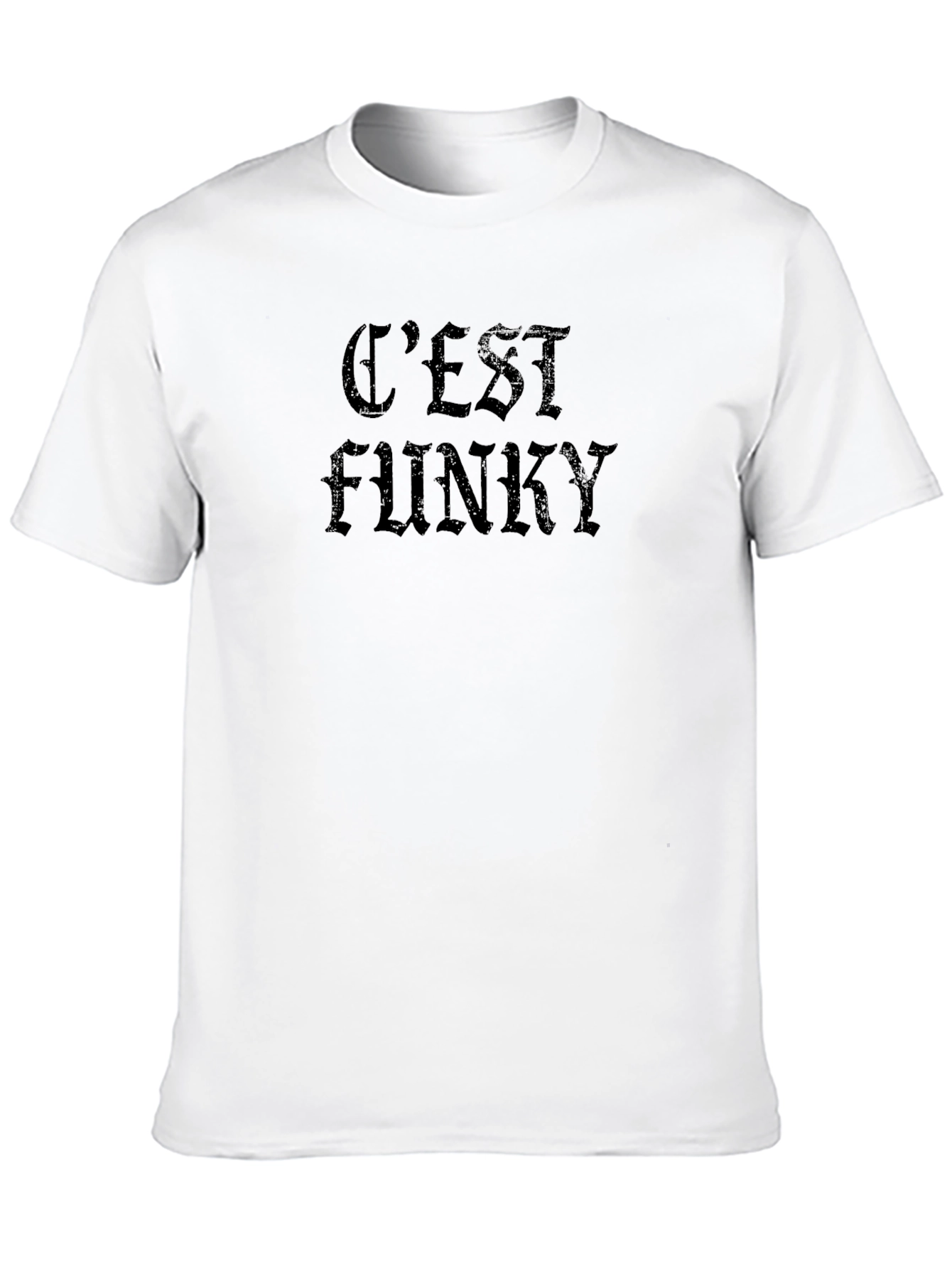 Black C'est Funky Black T-Shirt - Unique Graphic Tee view 10
