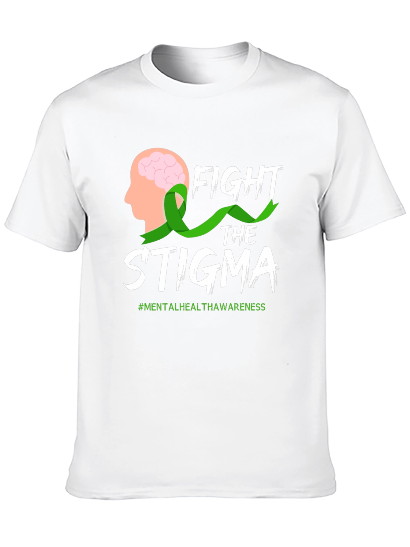 Black Fight Stigma T-Shirt Mental Health Awareness Tee view 10