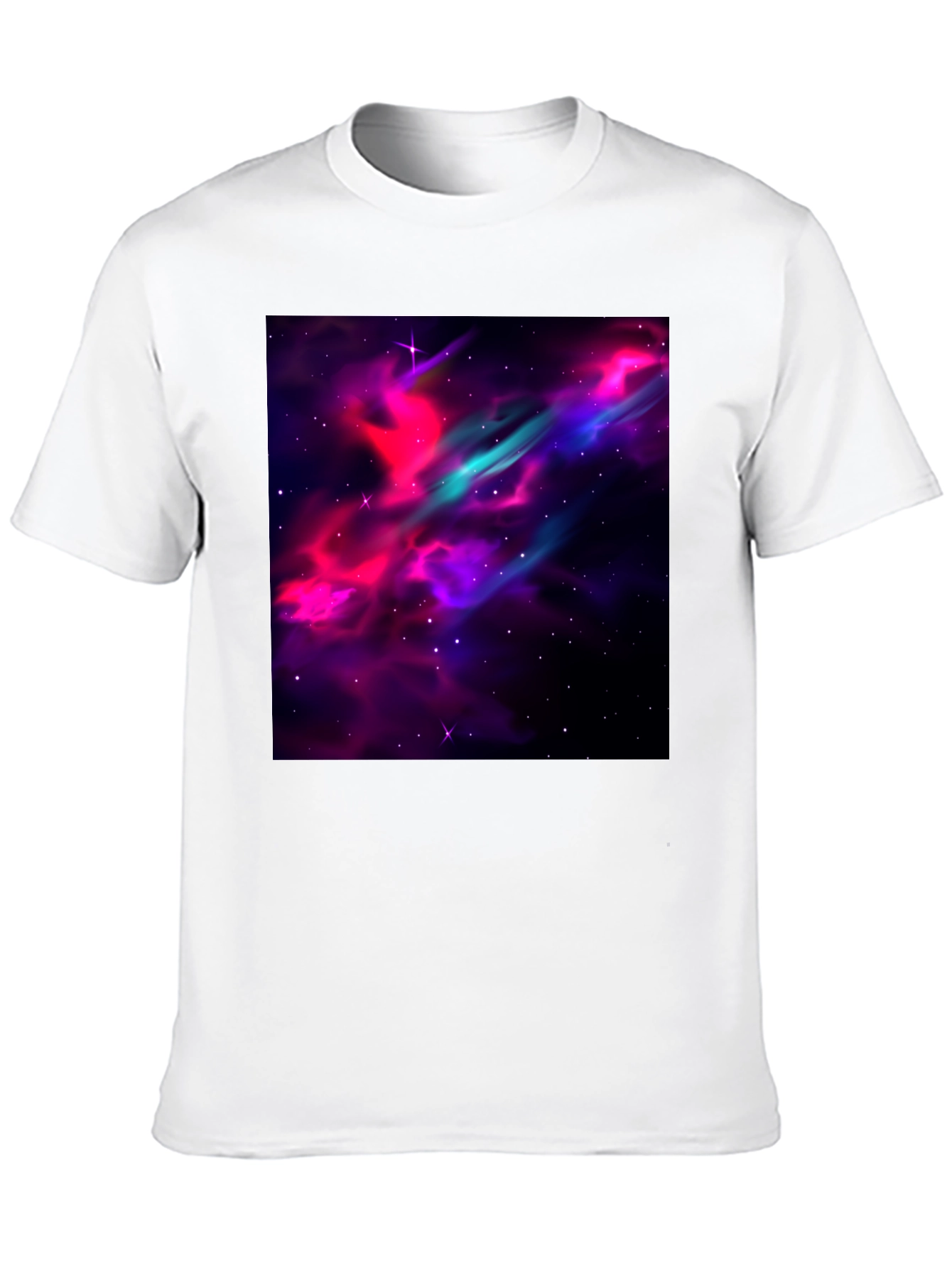 Black Galaxy Print Black T-Shirt - Men's Casual Tee view 10