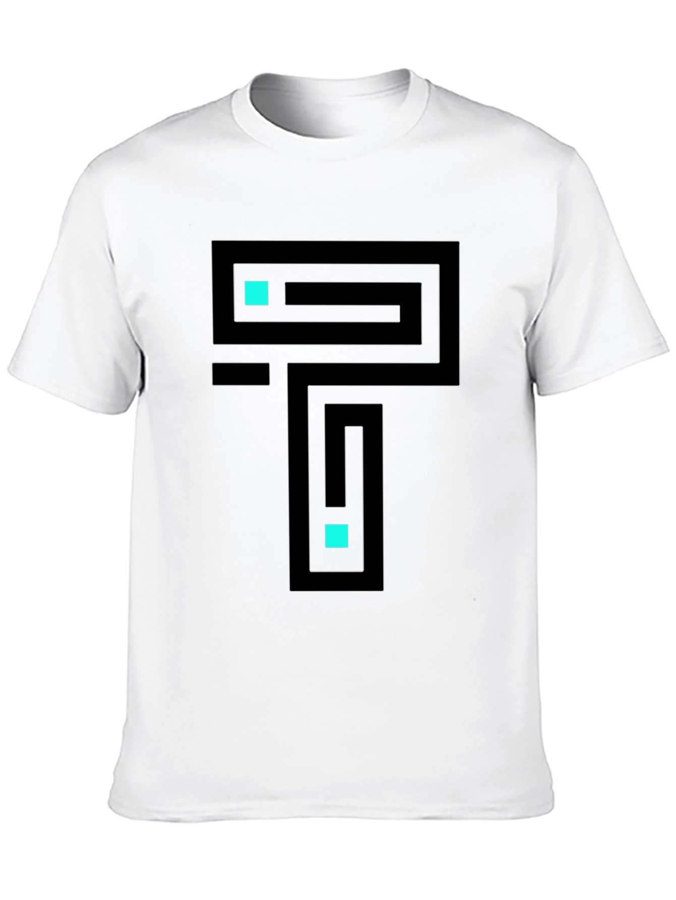 Black Abstract Maze T-Shirt - Casual Cool Graphic Tee view 10