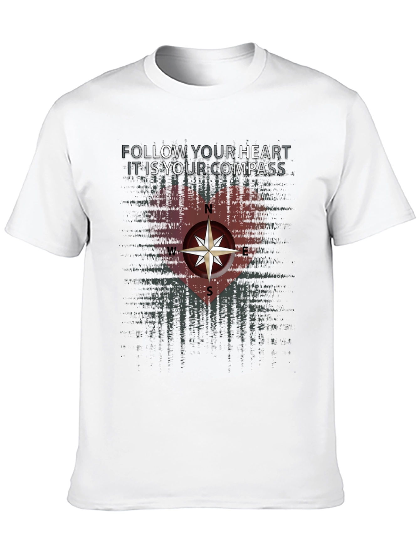 Black Follow Your Heart Compass Graphic Tee view 10