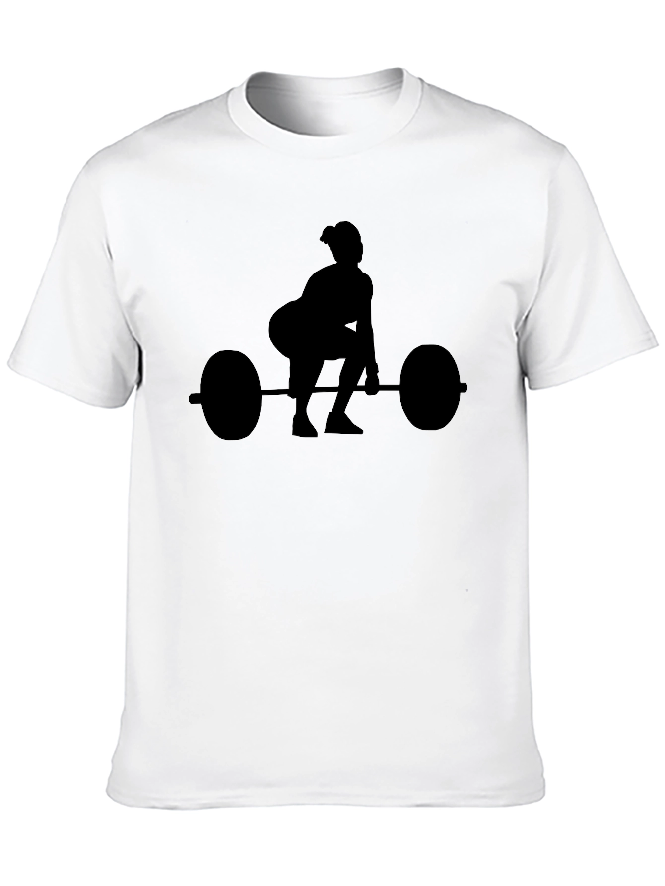 Black Weightlifting Silhouette Black T-Shirt view 10