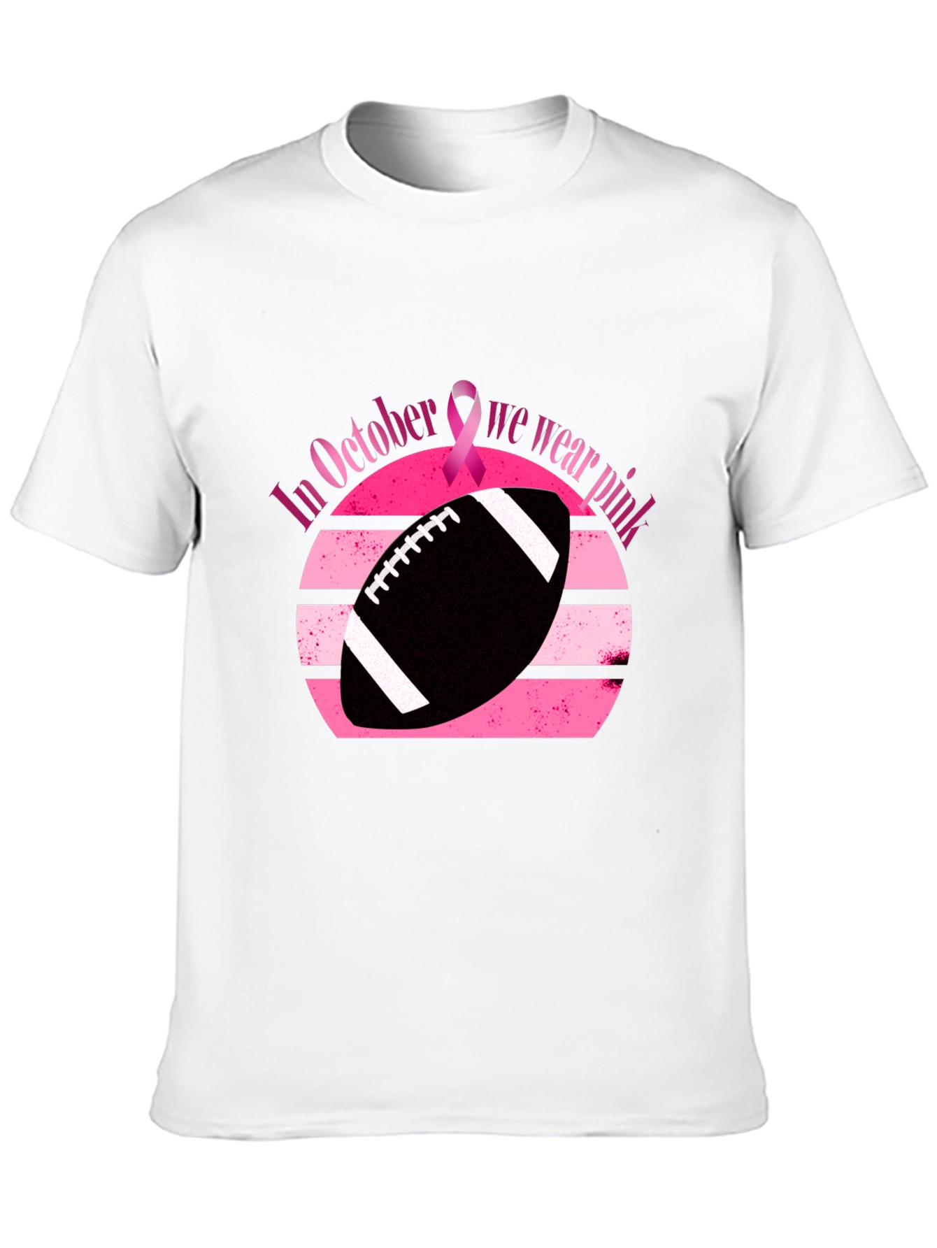 Black October Breast Cancer Awareness Football T-Shirt view 10