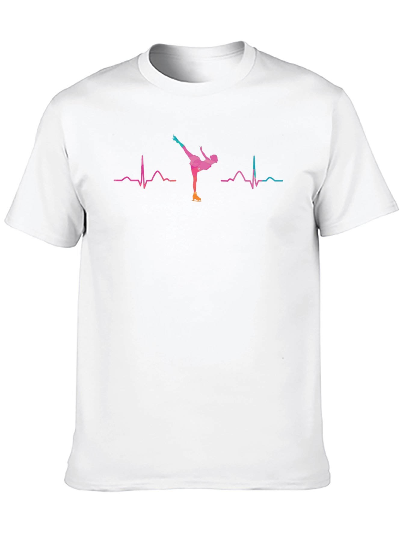 Black Ice Skating Heartbeat T-Shirt - Black view 10