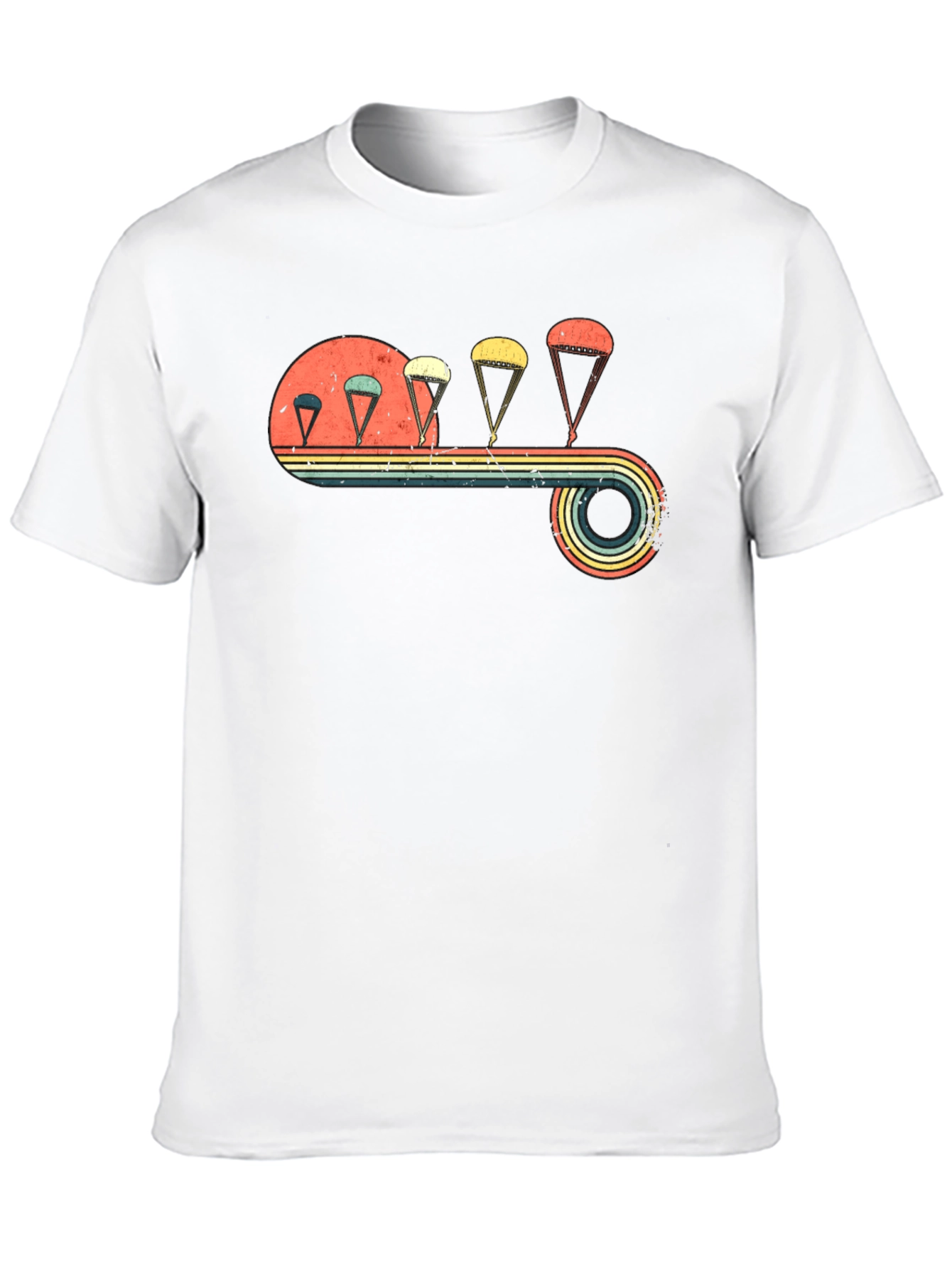 Black Vintage Parachute T-Shirt - Retro Skydiving Design view 10