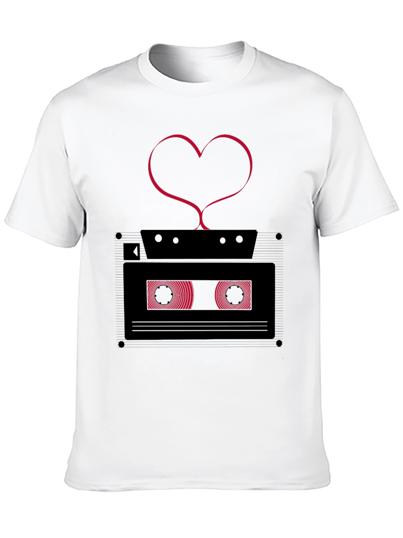 Black Retro Love Cassette Tape Graphic Tee - Men's Black T-Shirt view 10