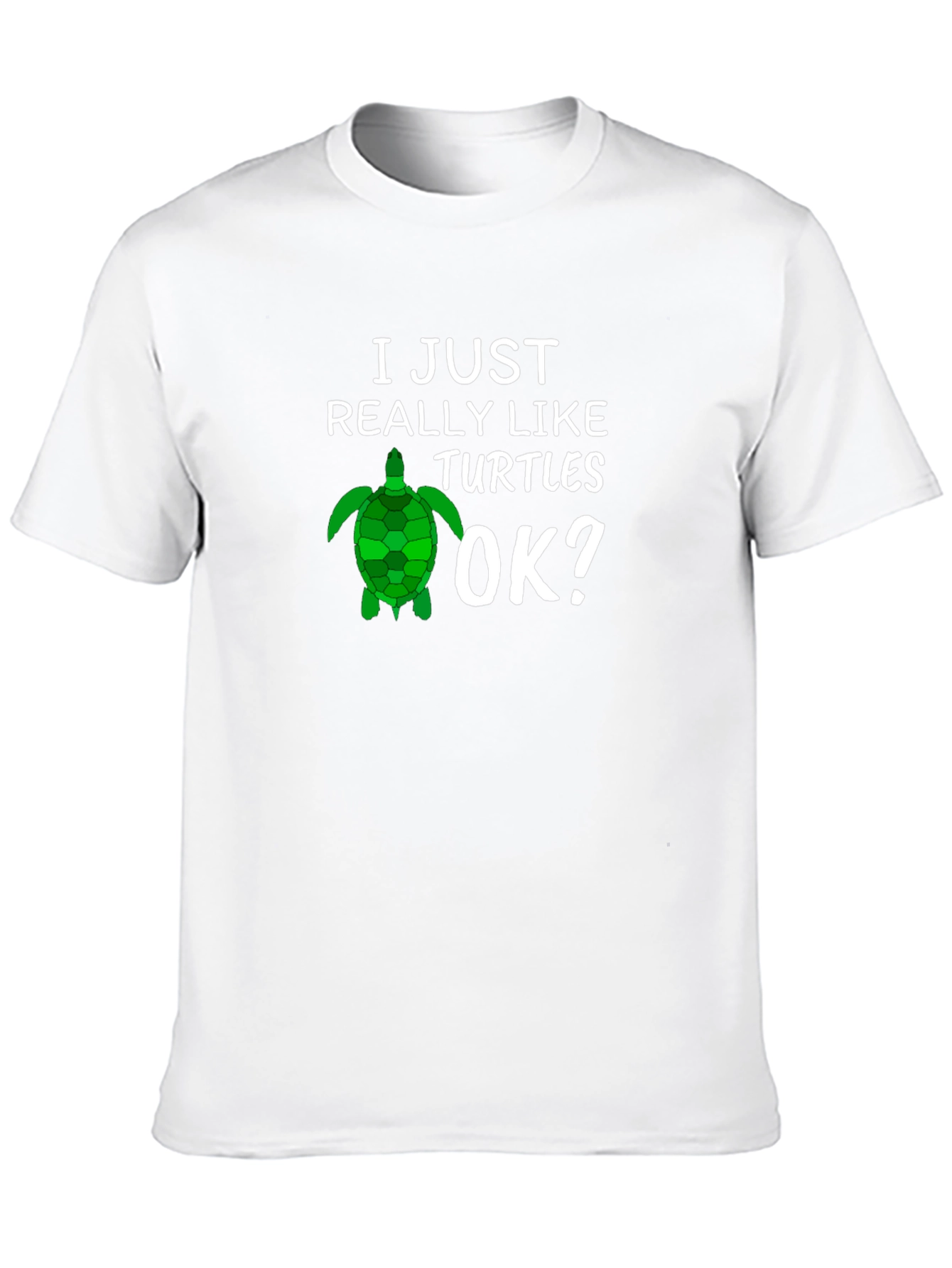 Black I Just Really Like Turtles OK? T-Shirt view 10