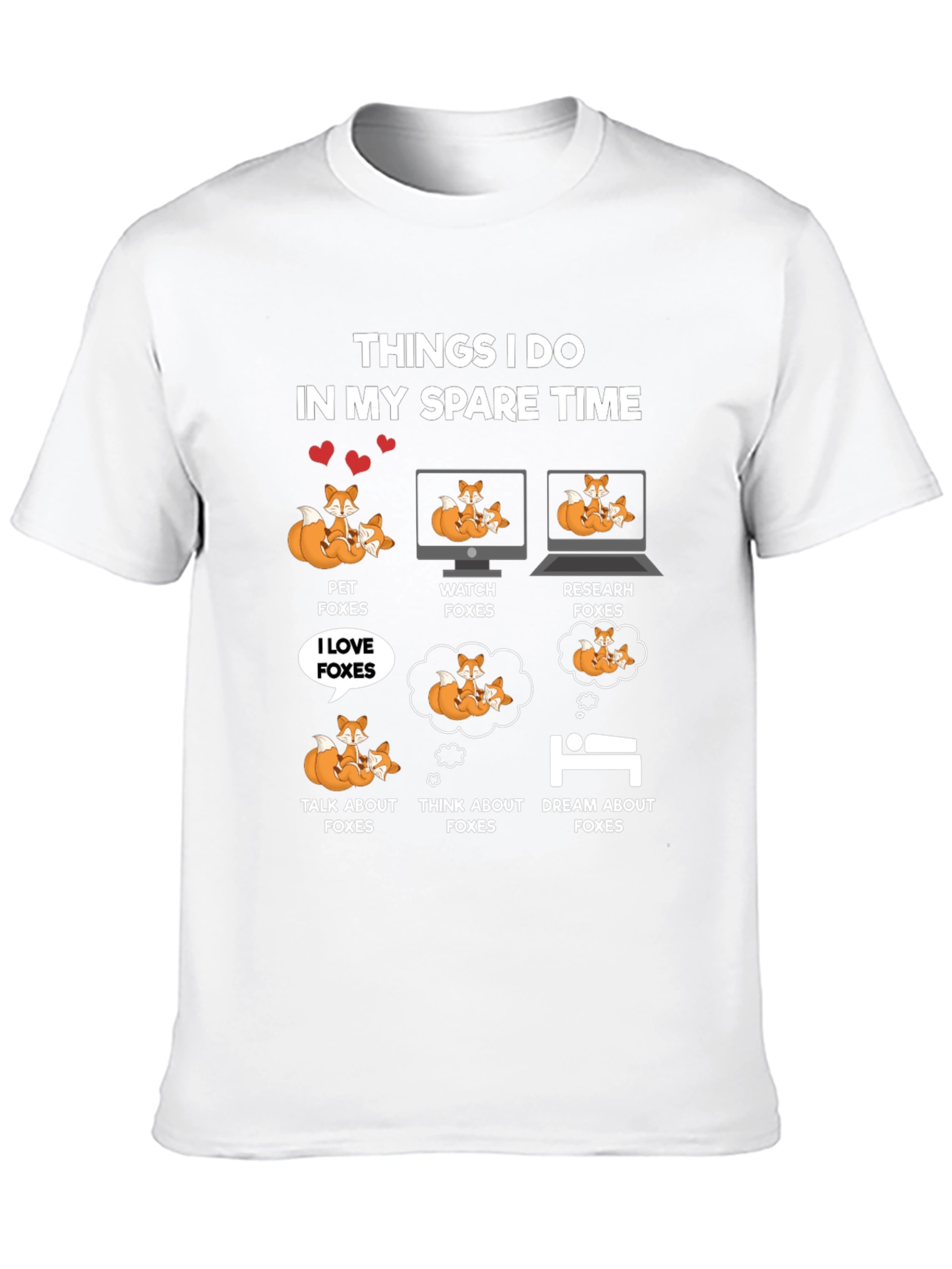 Black Funny Fox Lover T-Shirt - Spare Time Activities view 10