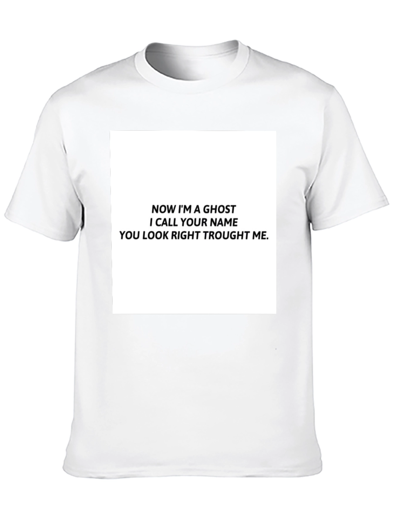 Black Ghost Lyric T-Shirt - Black Cotton Tee view 10