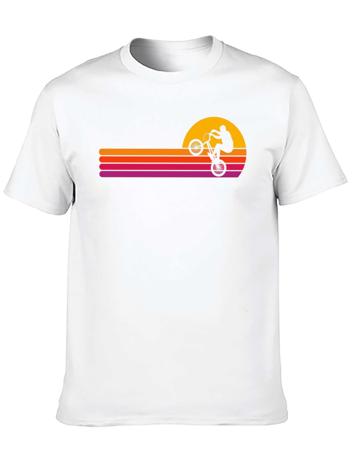 Black Retro Sunset BMX Rider Graphic Tee view 10