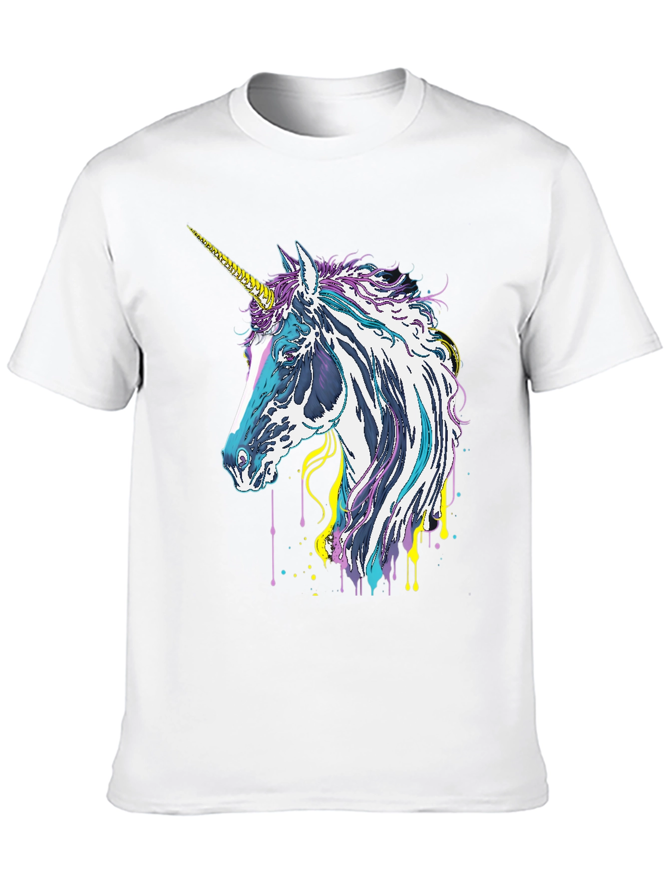 Black Unicorn Graphic Tee - Black Cotton Casual Shirt view 10