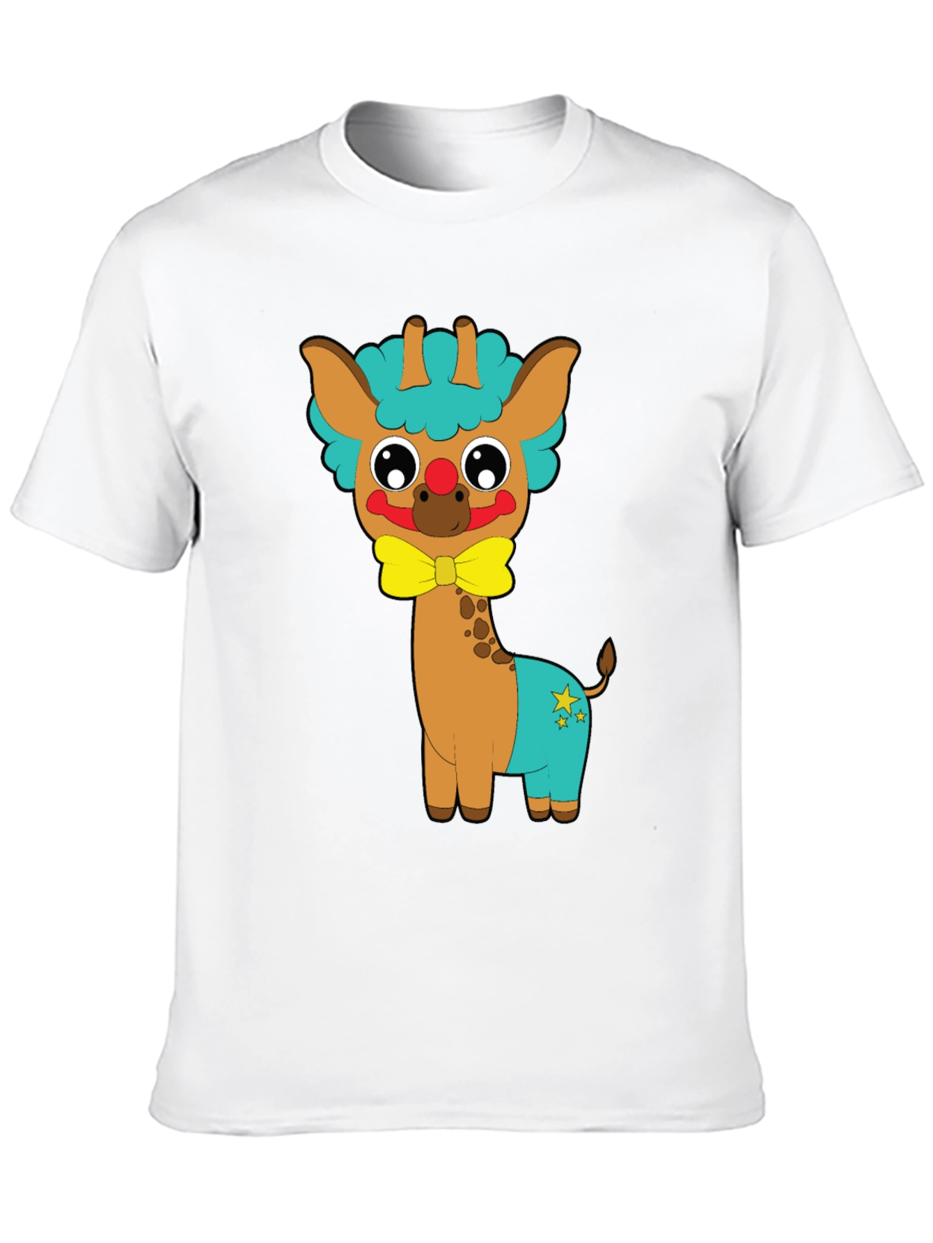 Black Cute Giraffe Clown Graphic Tee view 10