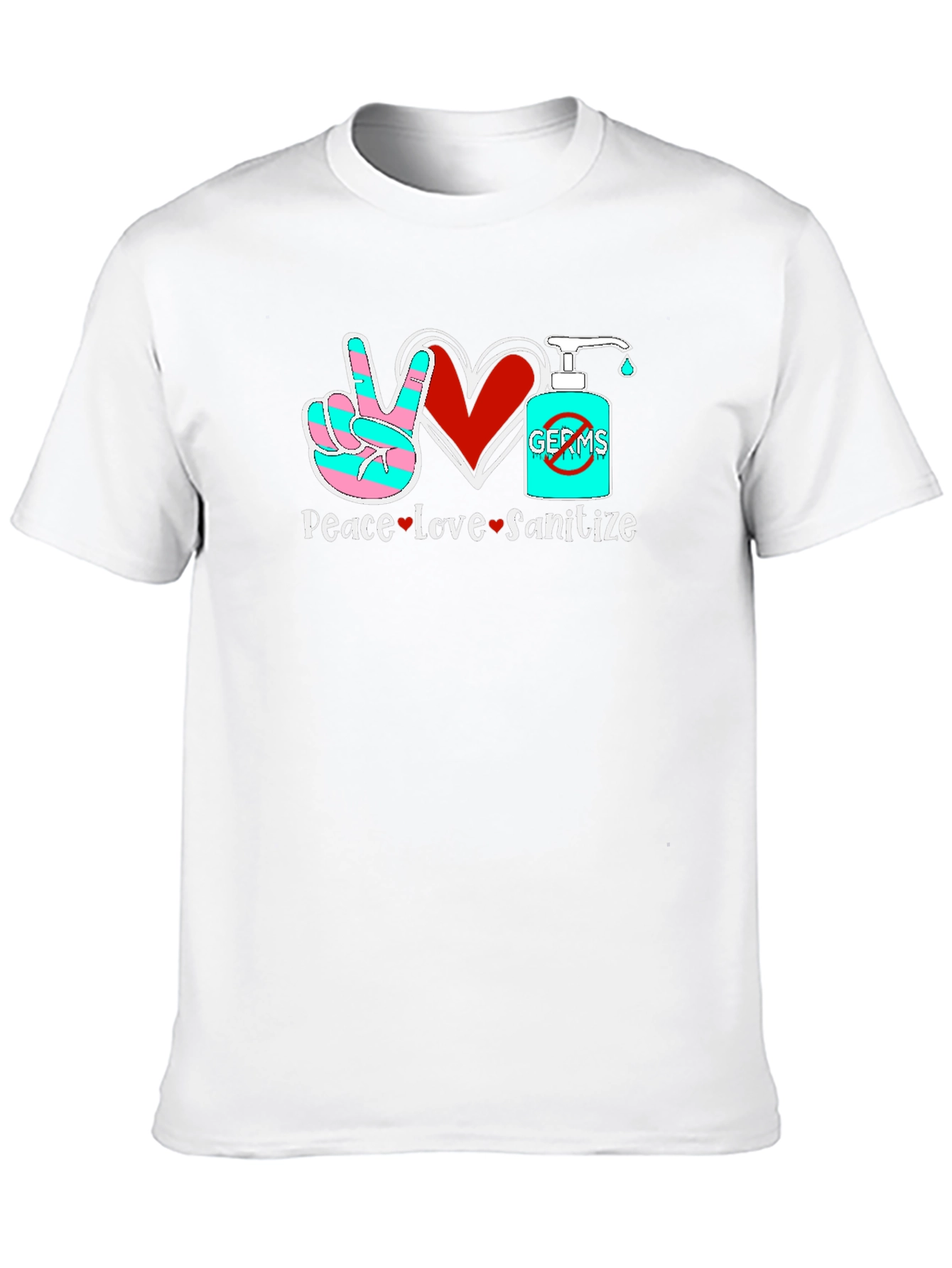 Black Peace Love Sanitize Graphic T-Shirt view 10